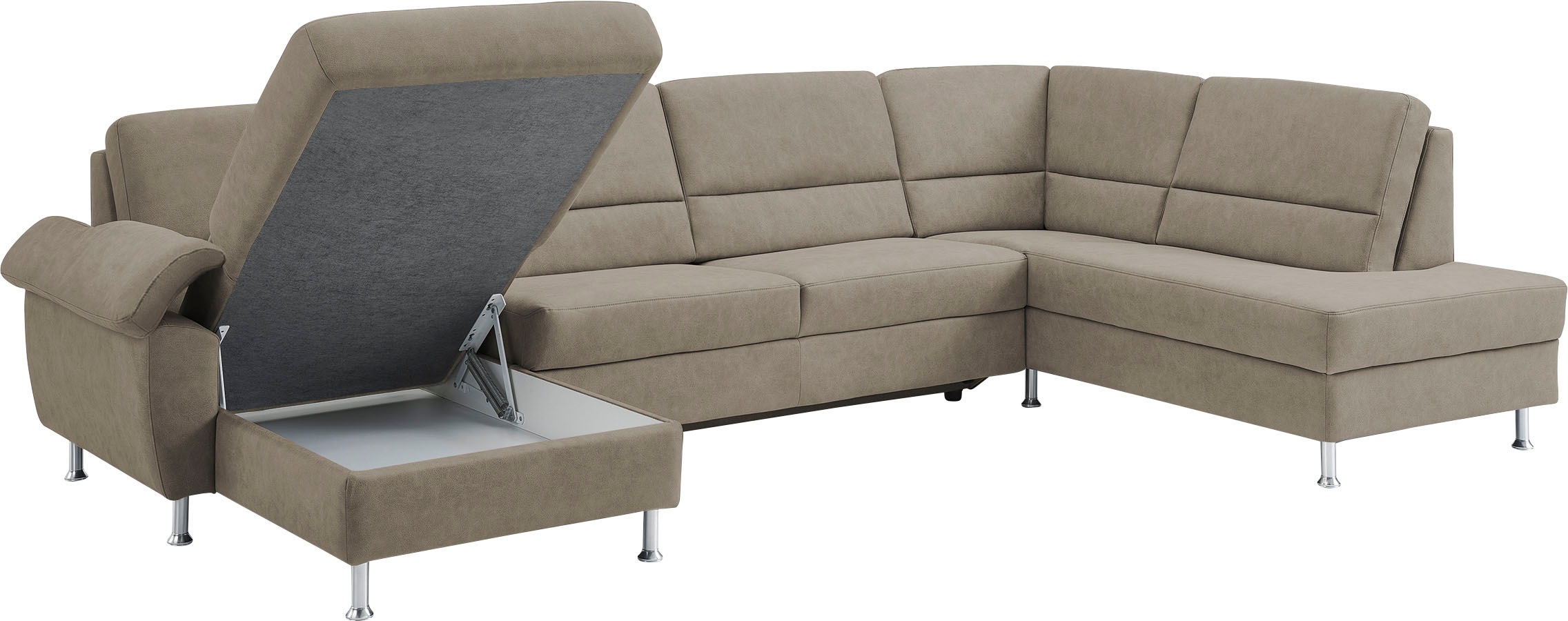 CALIZZA INTERIORS Wohnlandschaft »Onyx U-Form«, (3 St.), wahlweise mit Bettfunktion und Bettkasten