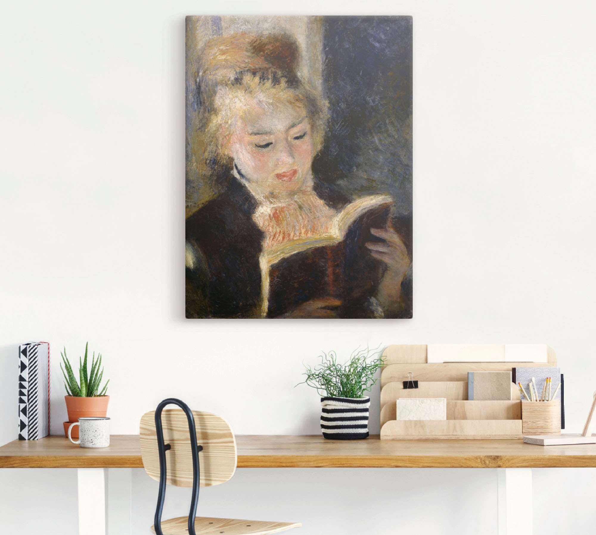 Artland Leinwandbild "Lesendes Mädchen" Frau 1 Stk. tlg. auf Holzrahmen ges günstig online kaufen