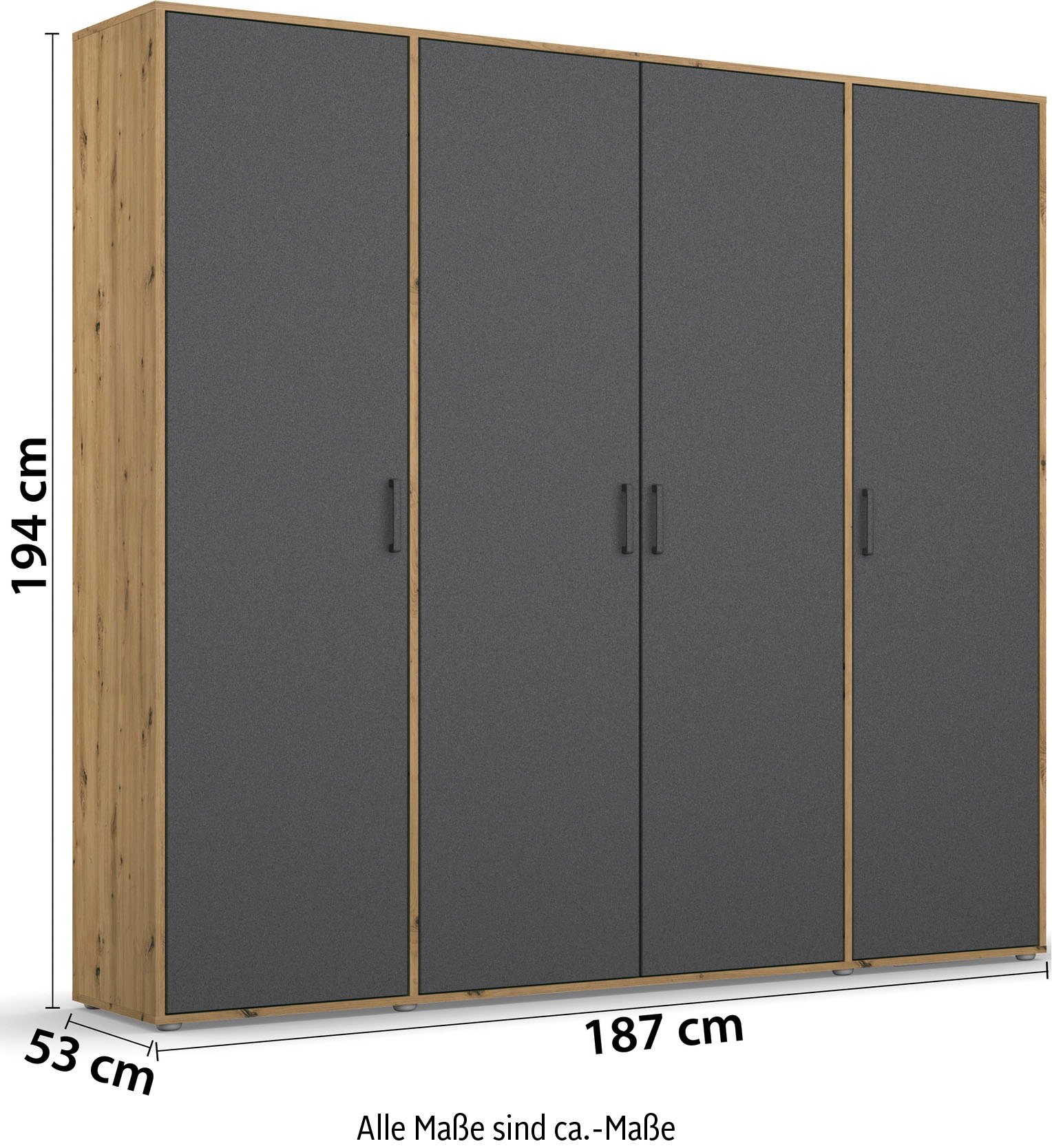 rauch Kleiderschrank »VOYAGER Garderobe Wäscheschrank TOPSELLER Schlafzimmer«, (in 3 verschiedenen Ausstattungen BASIC/CLASSIC/PREMIUM), Schrank mit modernen Griffen in viel Stauraum MADE IN GERMANY