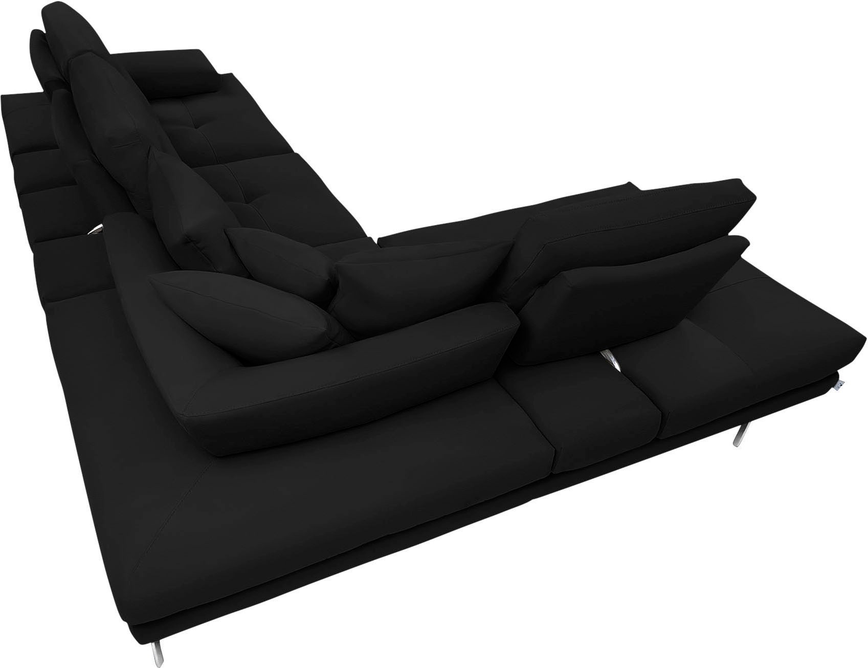 CALIA ITALIA Ecksofa »Toby Wing, L-Form, Designsofa mit sensationellem Sitzkomfort«, Sitztiefenverstell.,wahlw. mit Kissen-Set, Füße chrom glänzend
