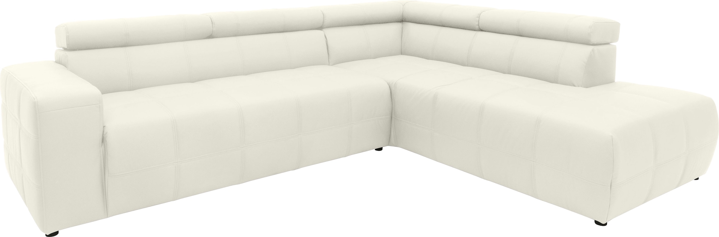 DOMO collection Ecksofa »Brandon L-Form, auch in Leder«, inklusive Kopfteilverstellung, wahlweise mit Sitztiefenverstellung