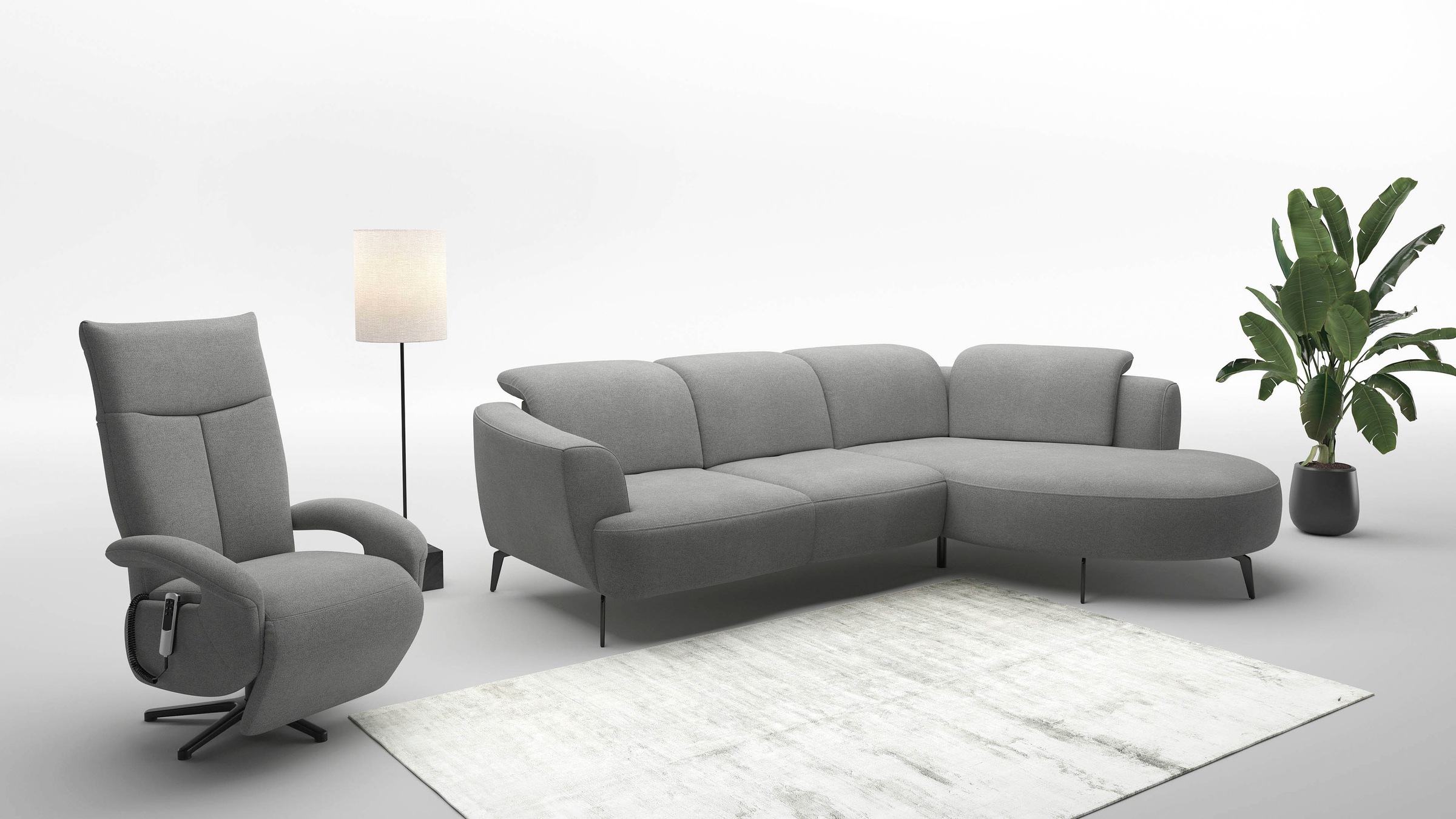 sit&more Ecksofa »Zoe«, ink.Sitztiefenverstellung, wahlweise mit Kopfteilverstellung