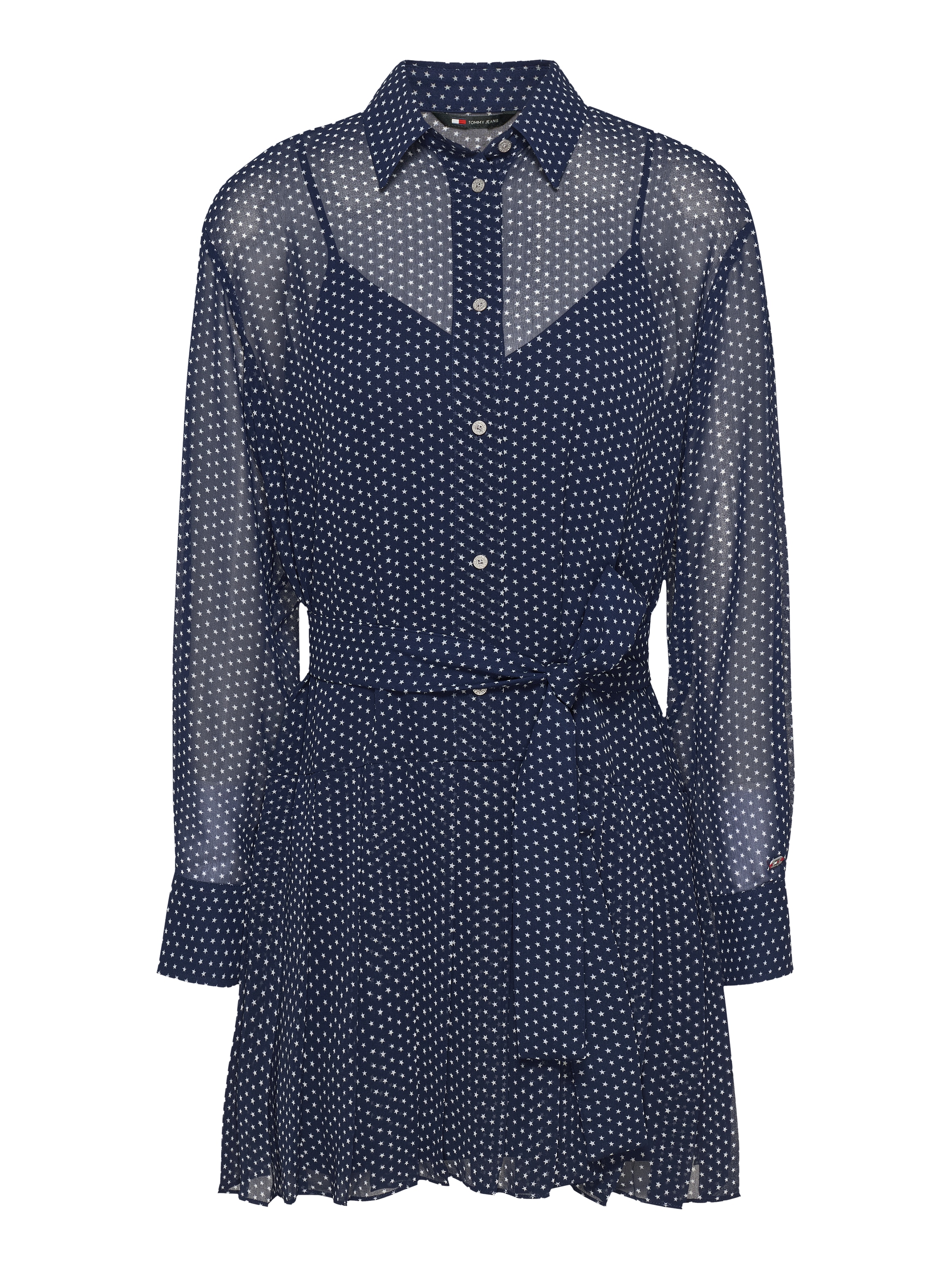 Tommy Jeans Hemdblusenkleid »TJW STAR MINI SHIRT DRESS EXT«, im transparenten Look