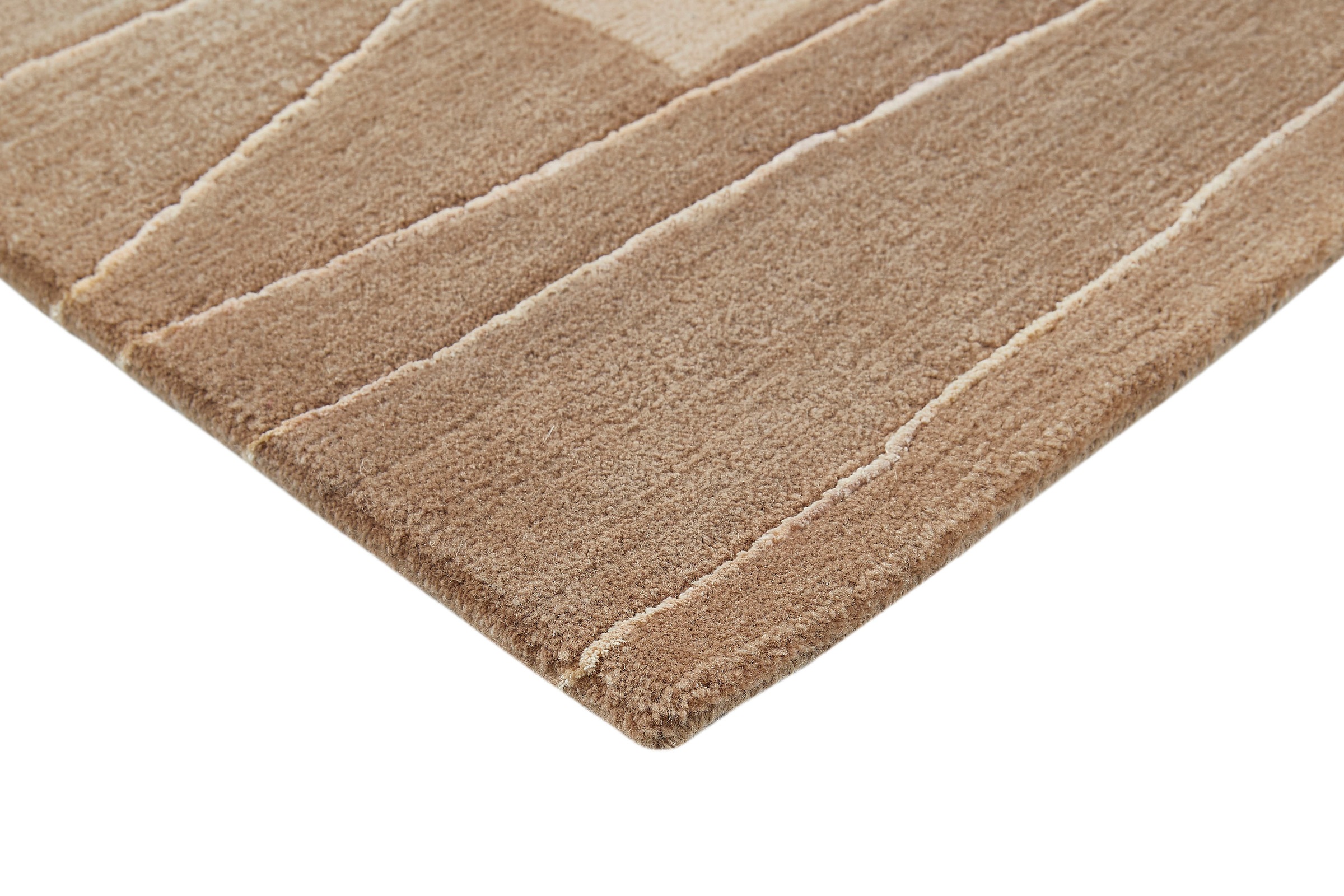 Wollteppich LUXOR LIVING "Lineo", beige (sand), B:250cm H:14mm L:300cm, Schurwolle, Teppiche, Nepalteppich, reine Wolle, handgeknüpft, mit Bordüre 3