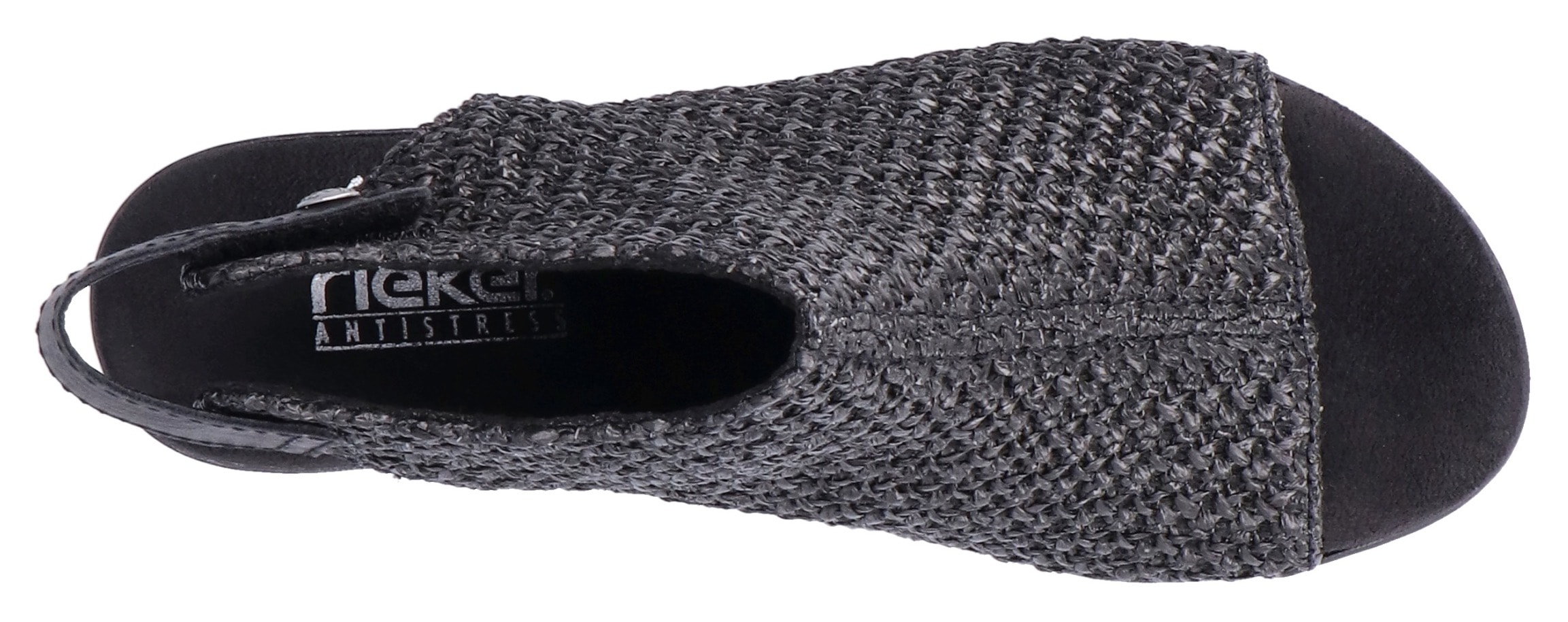 Rieker Sandalette  , Sommerschuh, Sandalette, Blockabsatz, in modischer Flecht-Optik