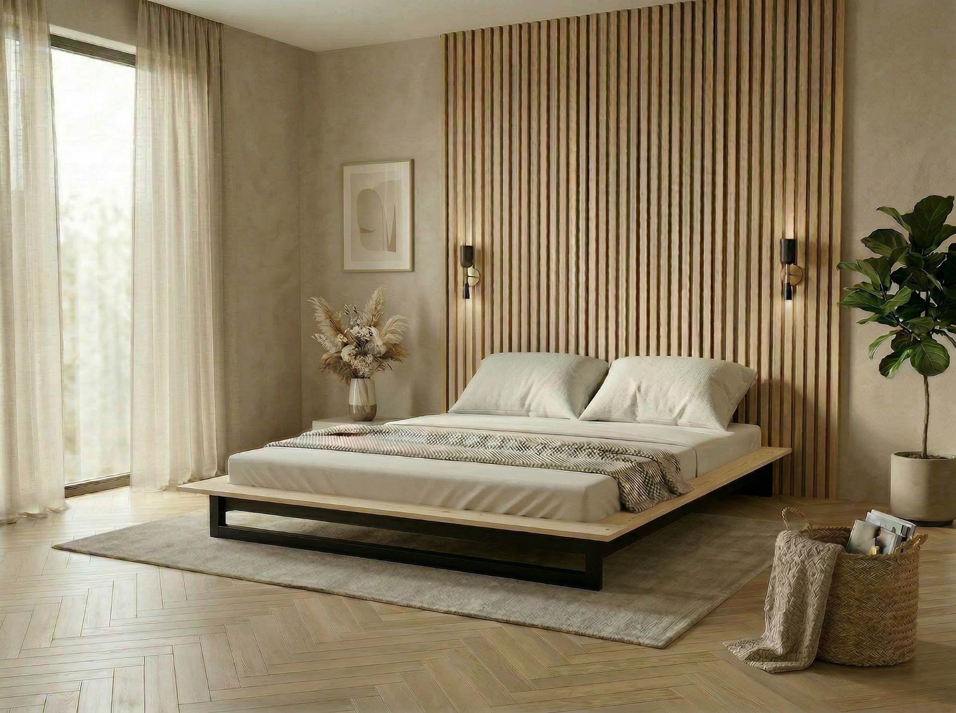 OTTO home Futonbett "Kobe, Massivholzbett aus Kiefer im Industrial Design, 200 KG belastbar" Liegefläche 140x200cm, stabiles Kufengestell, rundum Ablagefläche, FSC, Made in Europe