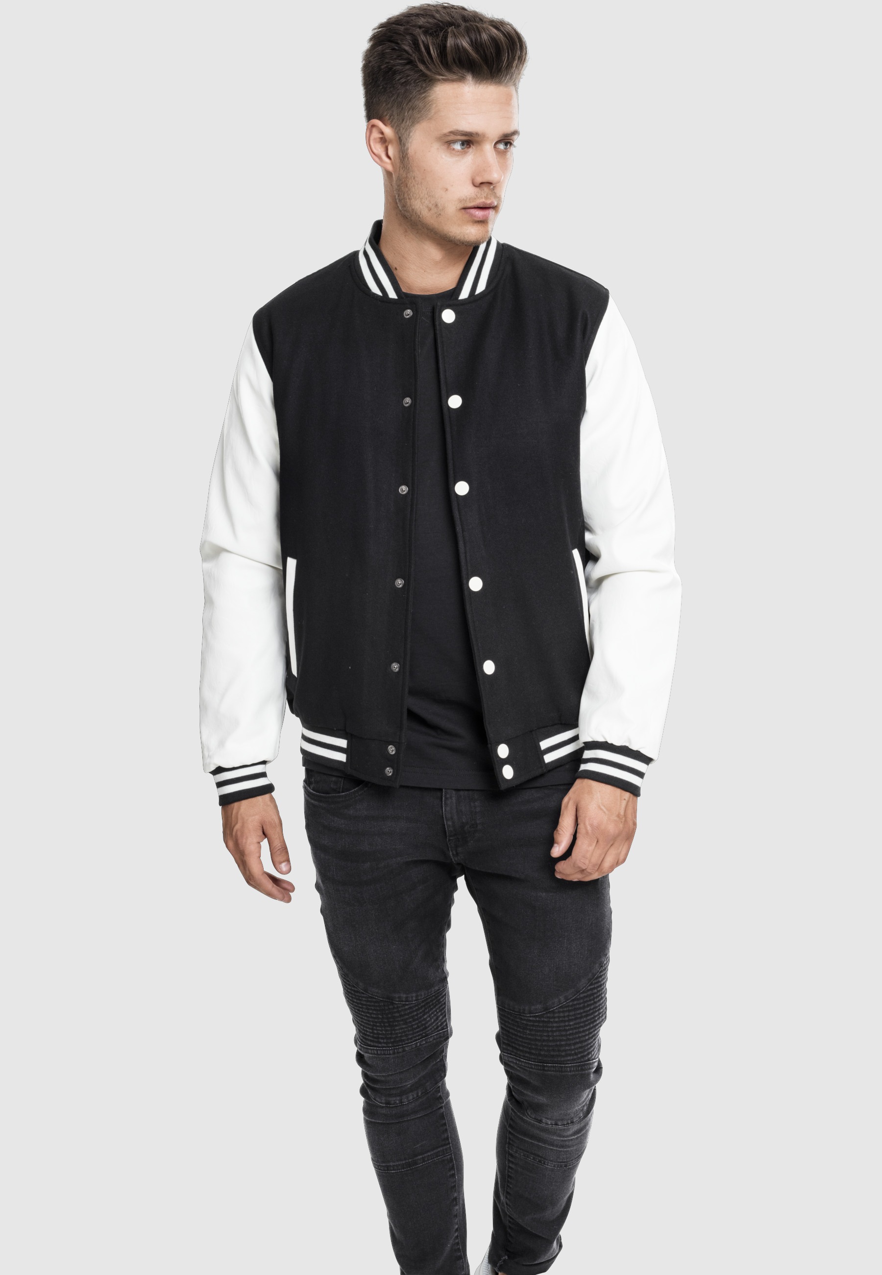 URBAN CLASSICS Allwetterjacke »Urban Classics Herren Oldschool College Jacket« 1 Stk. tlg. ohne Kapuze