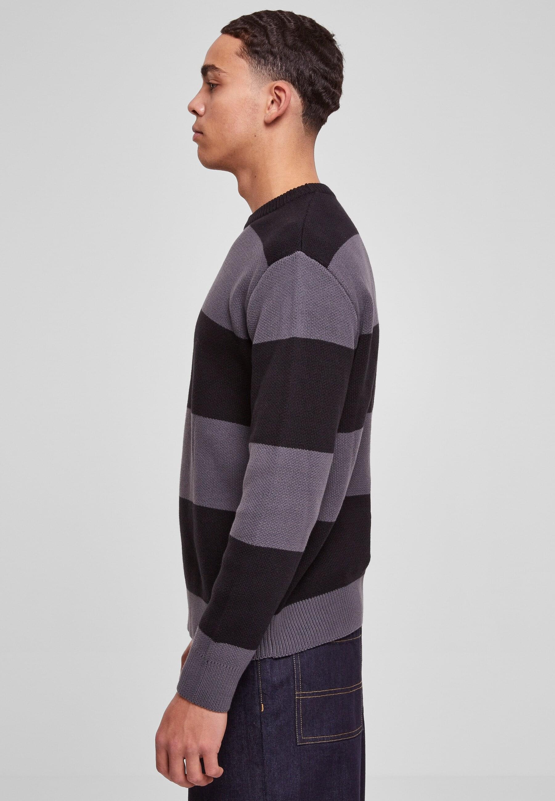 URBAN CLASSICS Rundhalspullover »Urban Classics Herren Heavy Oversized Striped Sweatshirt«, (1 tlg.)