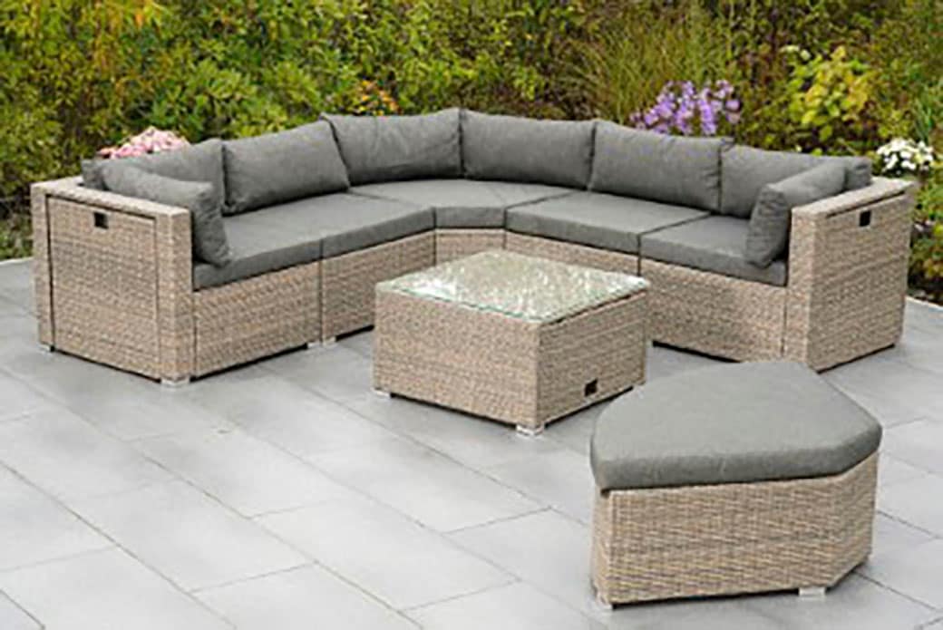 MERXX Gartenlounge-Set »Rivello«, (23 tlg.), inkl. Auflagen, Aufstellmaß BxTxH: 225x225x63 cm