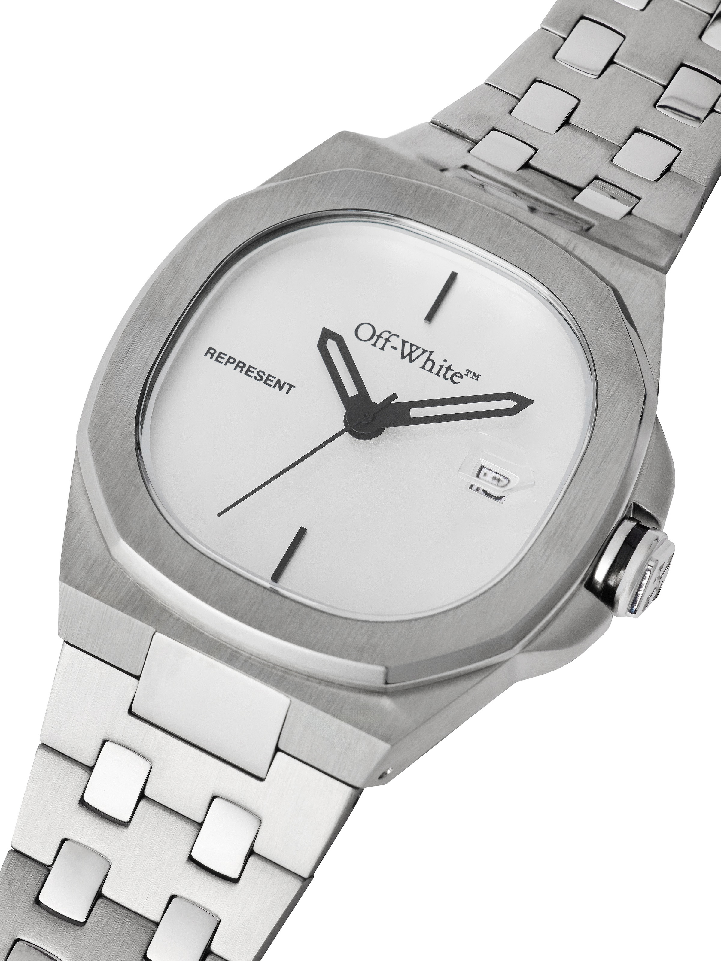 OFF-WHITE Quarzuhr »OBJECT« Armbanduhr, Herrenuhr, Edelstahlarmband, analog, Tag