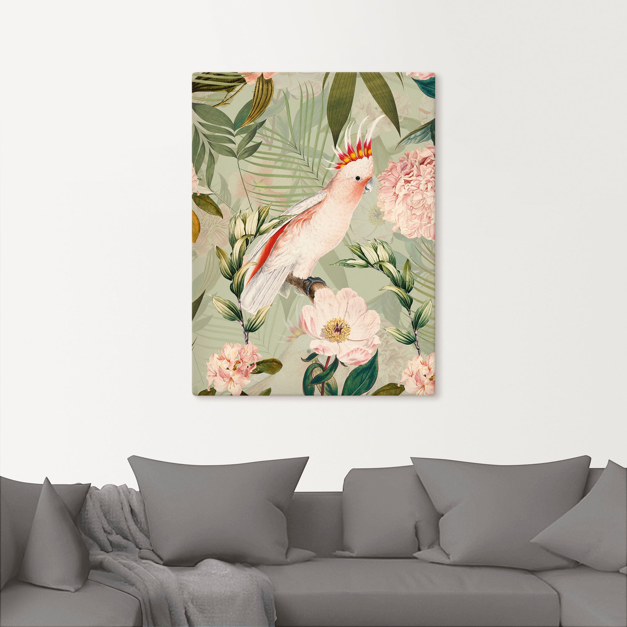 Artland Wandbild »Vintage Papagei«, Vogelbilder, (1 St.), als Alubild, Outdoorbild, Leinwandbild, Poster in verschied. Größen