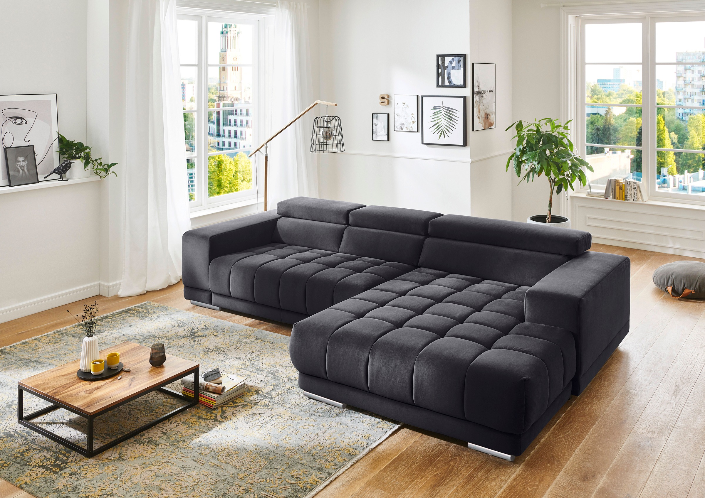 Die PlanBar Ecksofa »MP-IN15053 L-Form«, mit Kopfteilverstellung, wahlweise mit manueller Vorziehbank