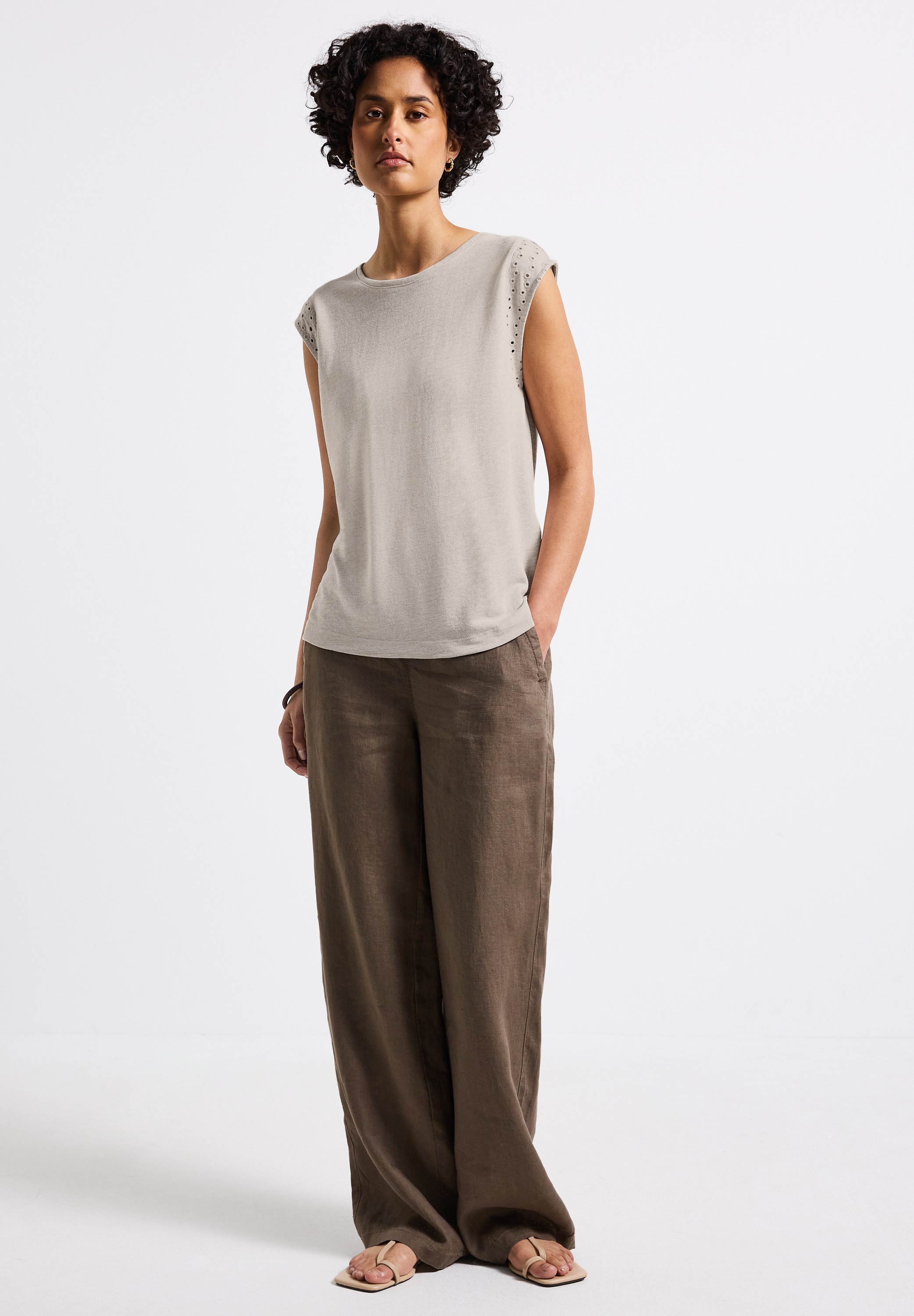 STREET ONE T-Shirt, in Melange Optik