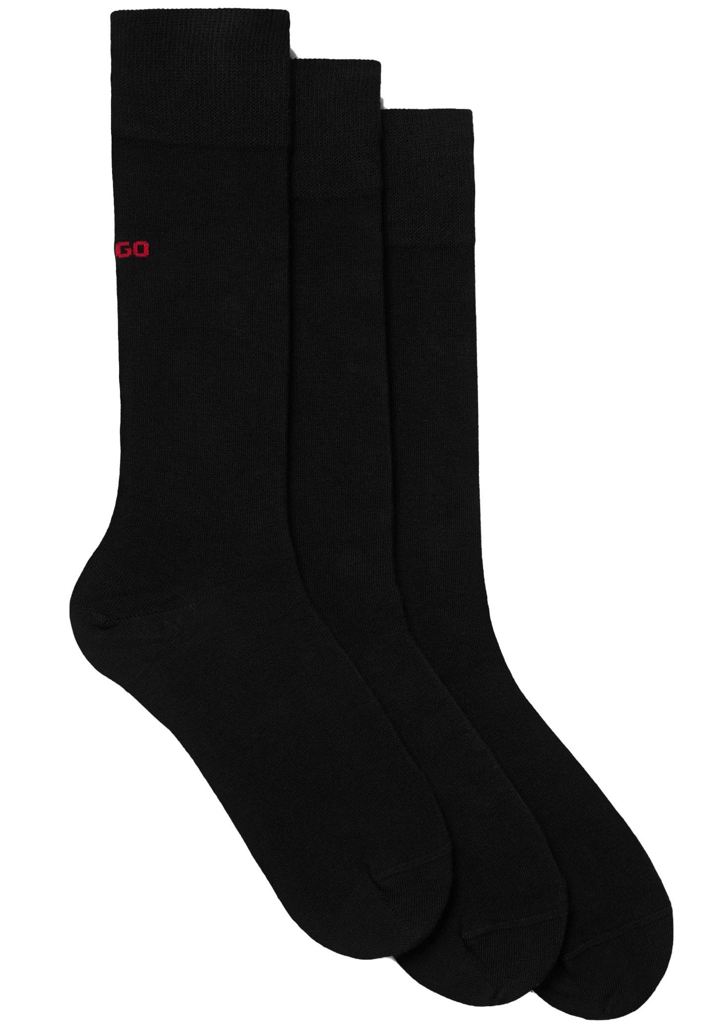 HUGO Underwear Businesssocken "3P RS UNI CC" Packung, 3 Paar tlg. mit kontrastfarbenen HUGO Logo-Schriftzug
