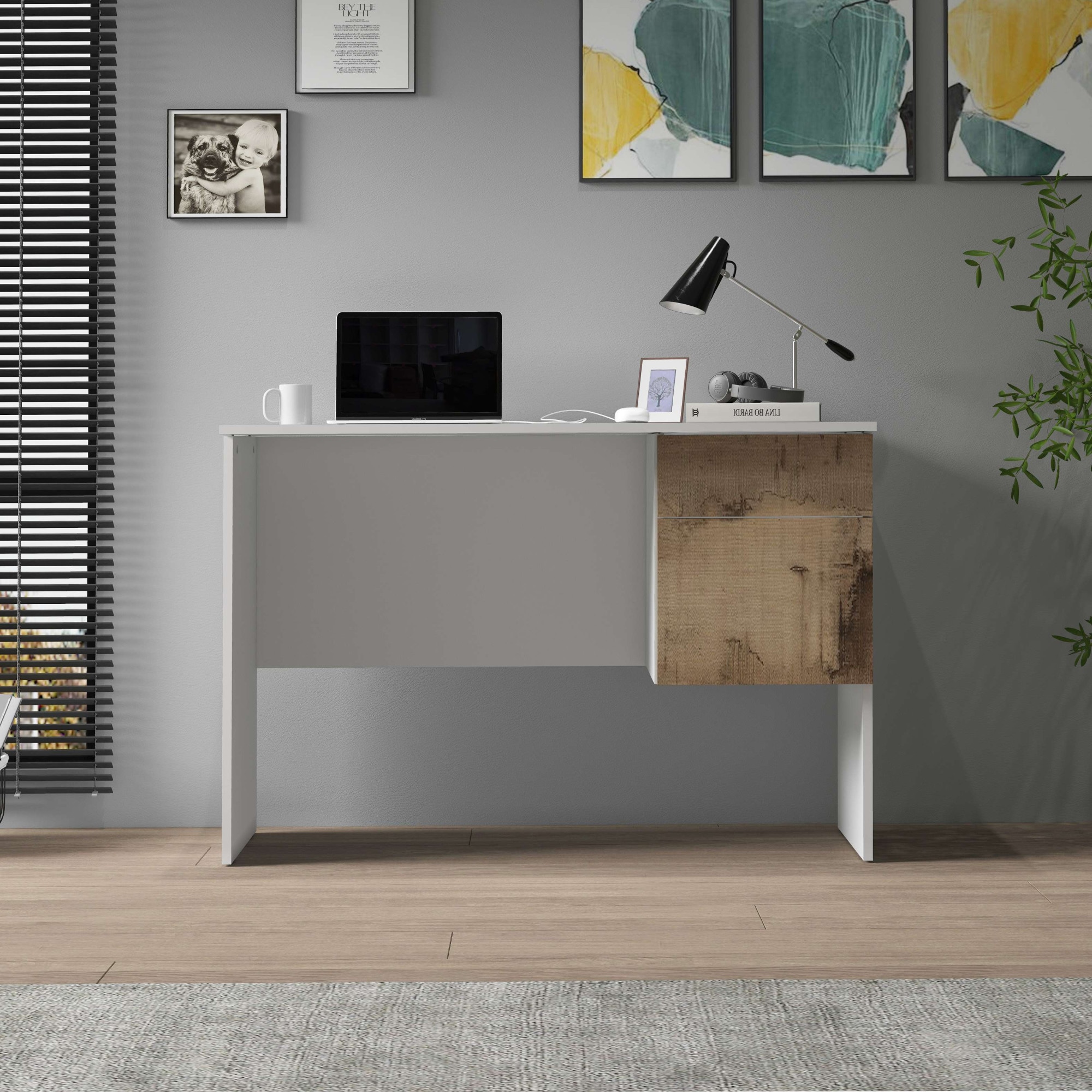 INOSIGN Schreibtisch »Coro, kleiner Computertisch, Bürotisch«, mit 1 Tür & 1 Schublade, Breite 110 cm, Made in Italy