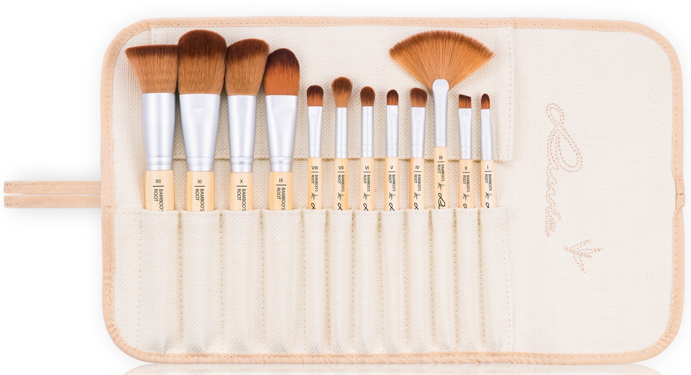 Luvia Cosmetics Kosmetikpinsel-Set »Bamboo's Root«, (12 tlg., zzgl. Aufbewahrungstasche), vegan