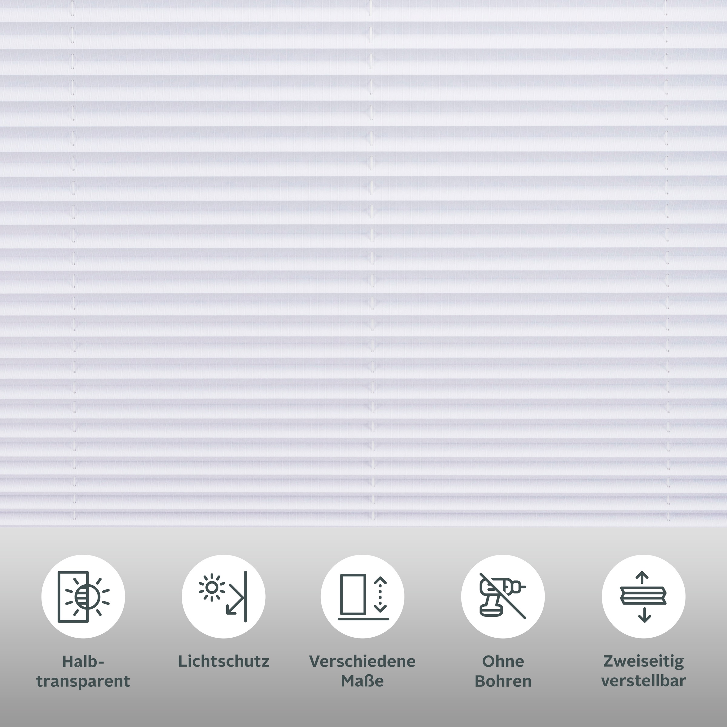 Thumbnail - my home Plissee "GELLO" Lichtschutz ohne Bohren verspannt in Streifen-Optik, Klemmfix, im Fixmaß