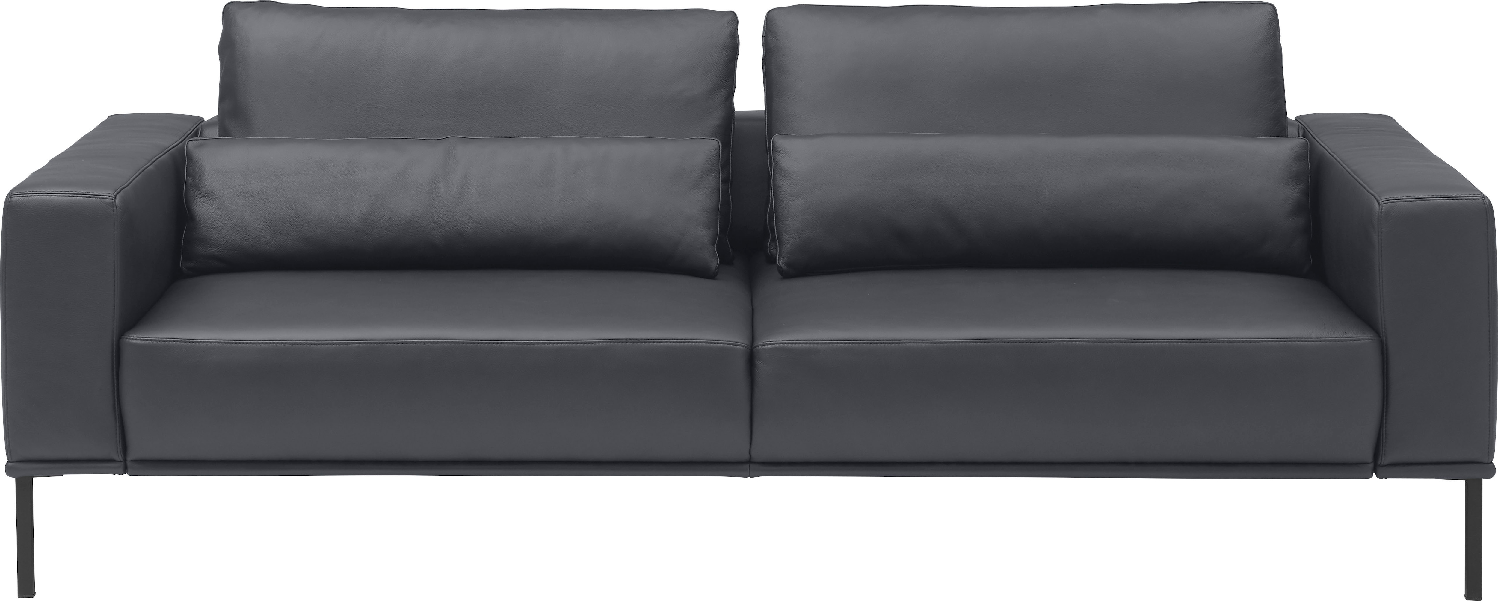 Musterring 3-Sitzer "JustBPM100, 222 cm breit, aus hochwertigem Leder" wahlweise mit Nierenkissen und mot. Sitzauszug, Metallfuß in schwarz