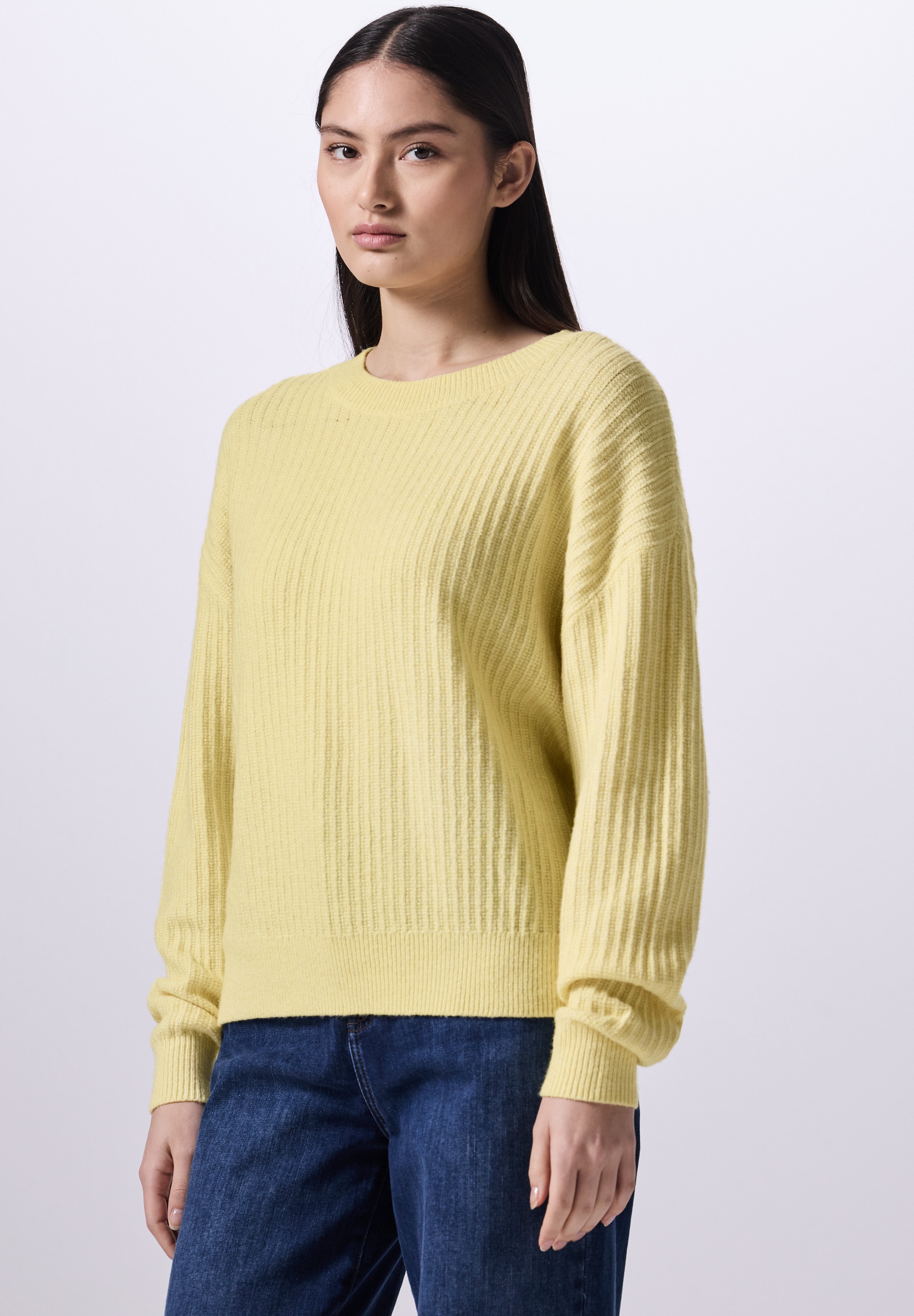 STREET ONE STUDIO Strickpullover, aus Baumwolle mit Stretchanteil