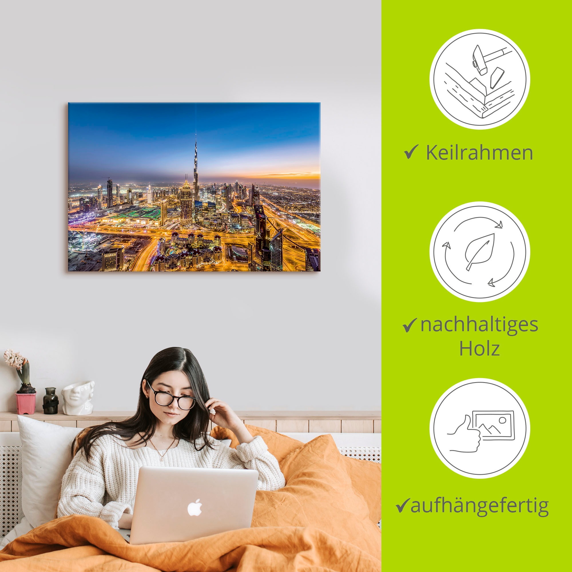 Artland Leinwandbild »Dubai IV«, Bilder von Asien, (1 St.), auf Keilrahmen gespannt
