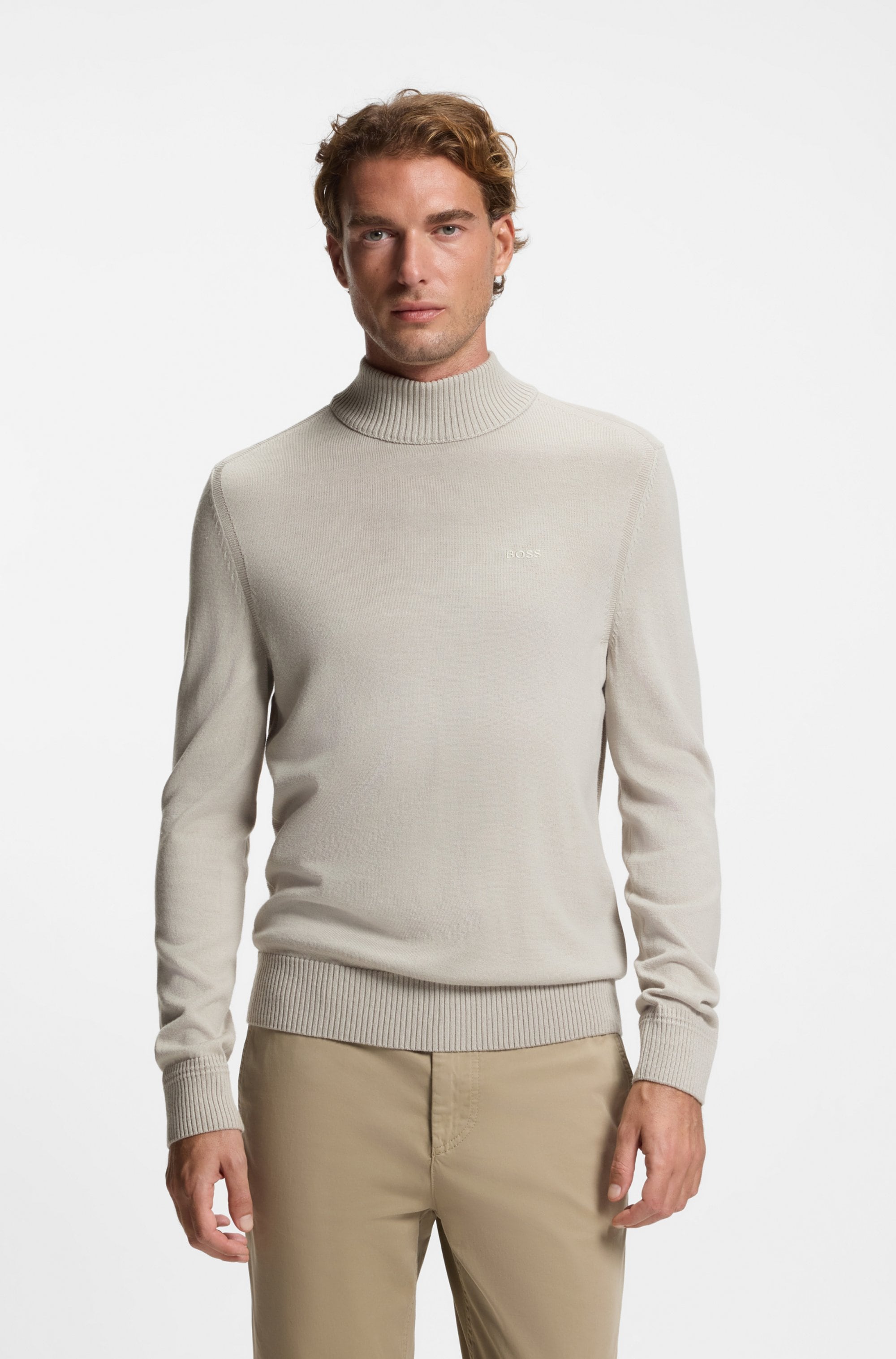 BOSS ORANGE Strickpullover »Avac« mit gesticktem BOSS Logo