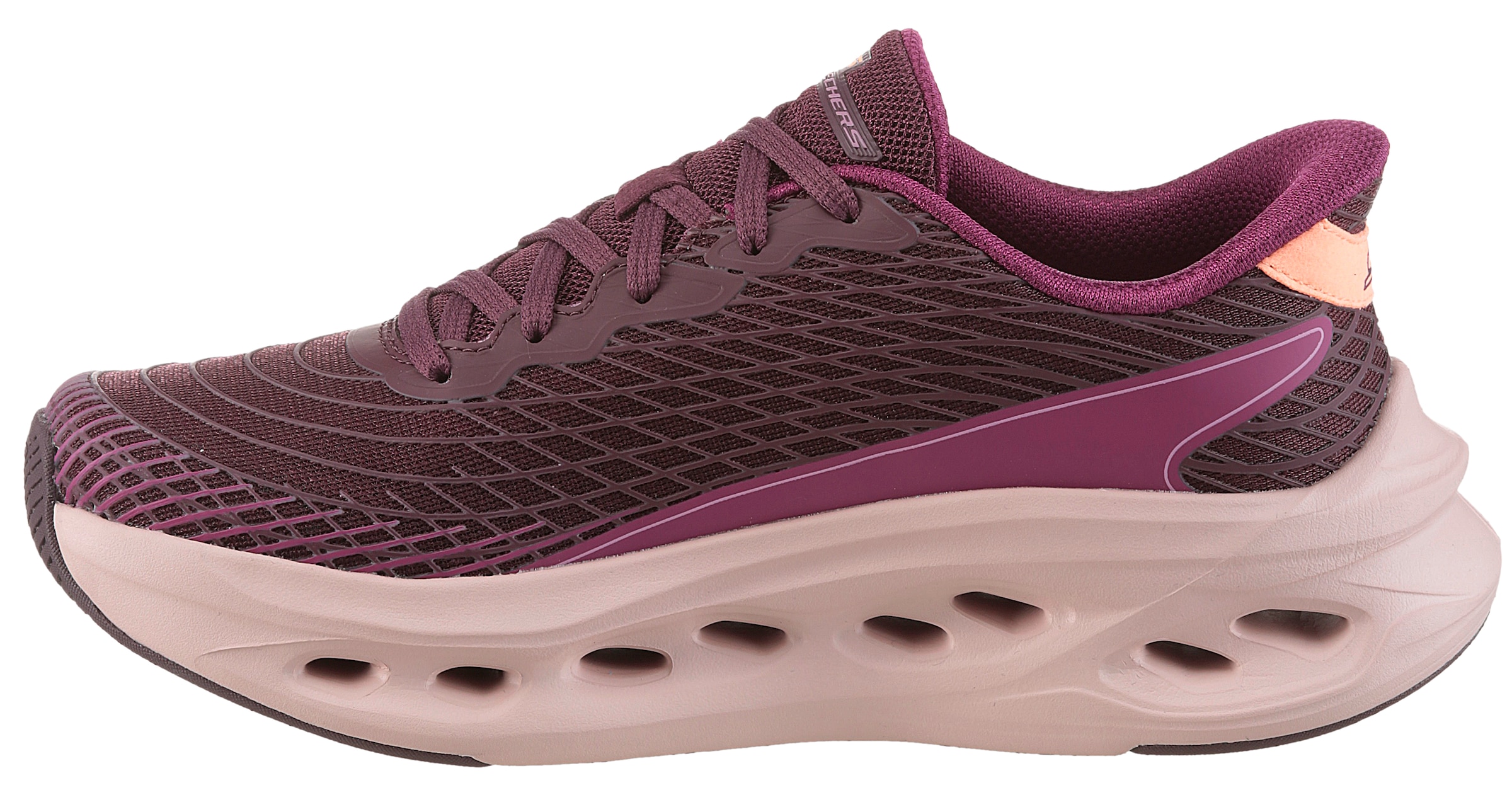 Skechers Slip-On Sneaker »MAX CUSHIONING GLIDE-STEP-SAPPHIRE«, Laufschuh, Trainingsschuh mit dämpfender Glide Step Sohle