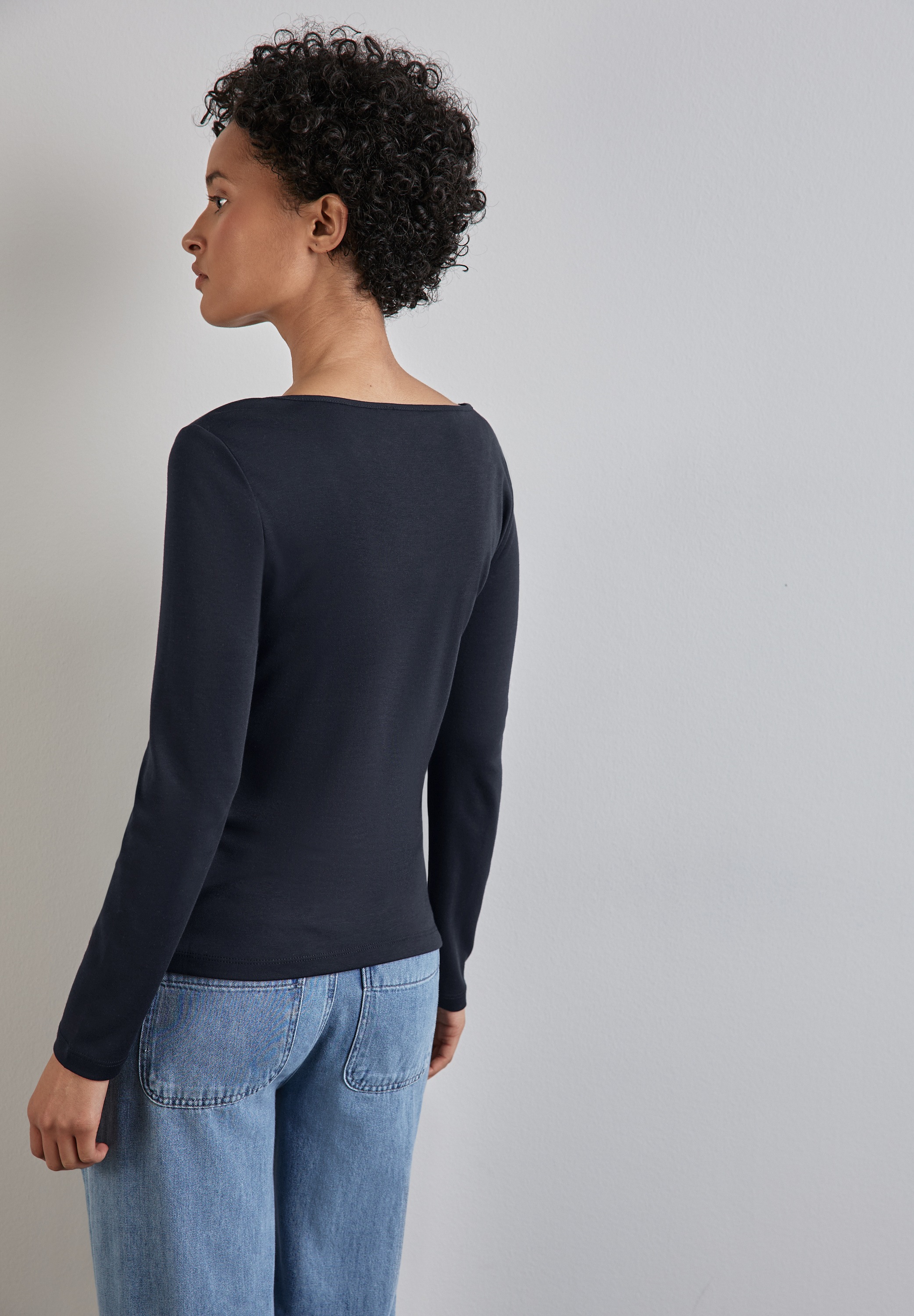 STREET ONE Langarmshirt "Style Lanea", mit U-Boot Ausschnitt günstig online kaufen