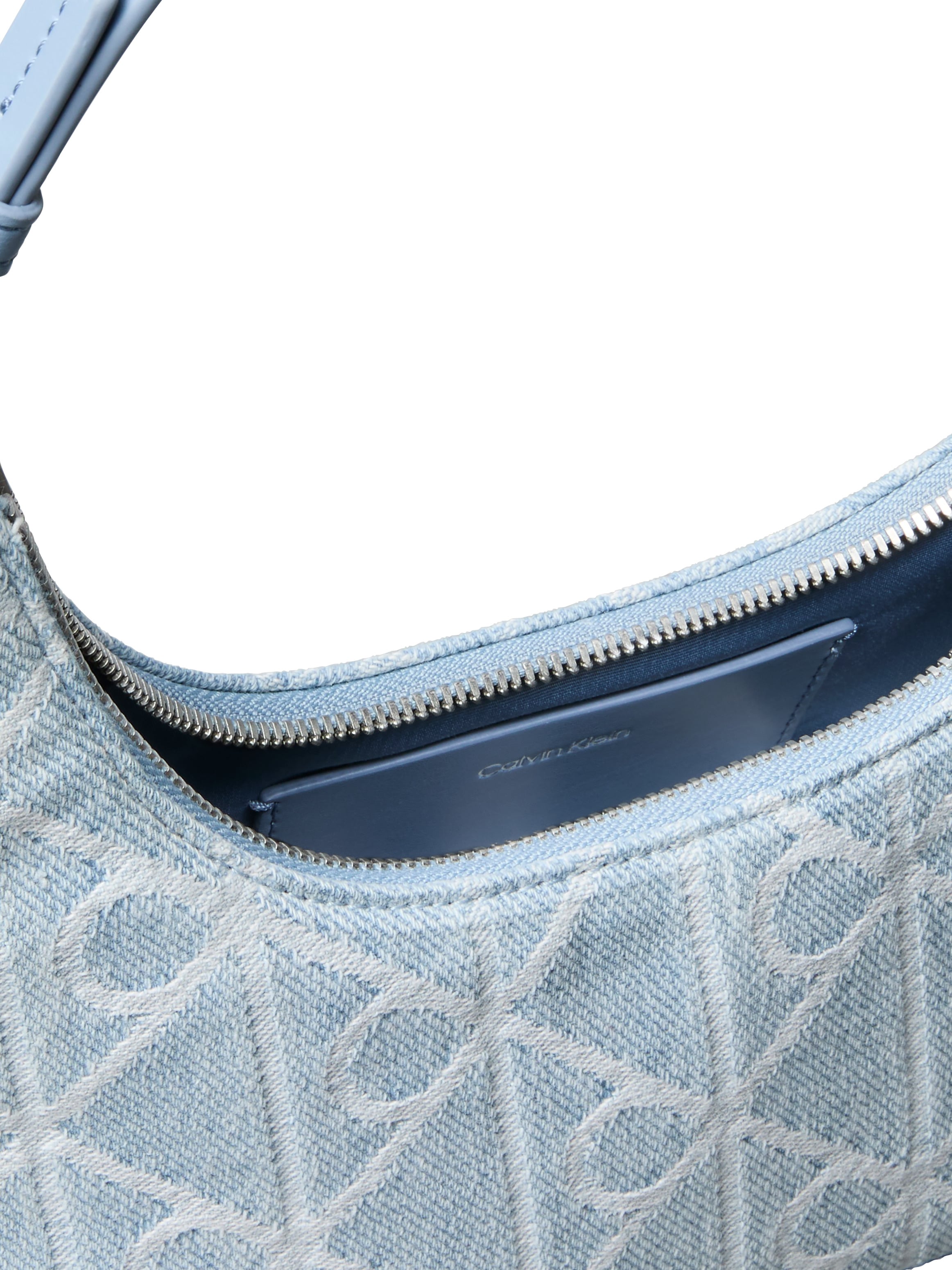 Calvin Klein Schultertasche »EMBLEM AOP DENIM SHOULDER BAG« Handtasche, Tragetasche, Umhängetasche mit CK-Allover-Muster