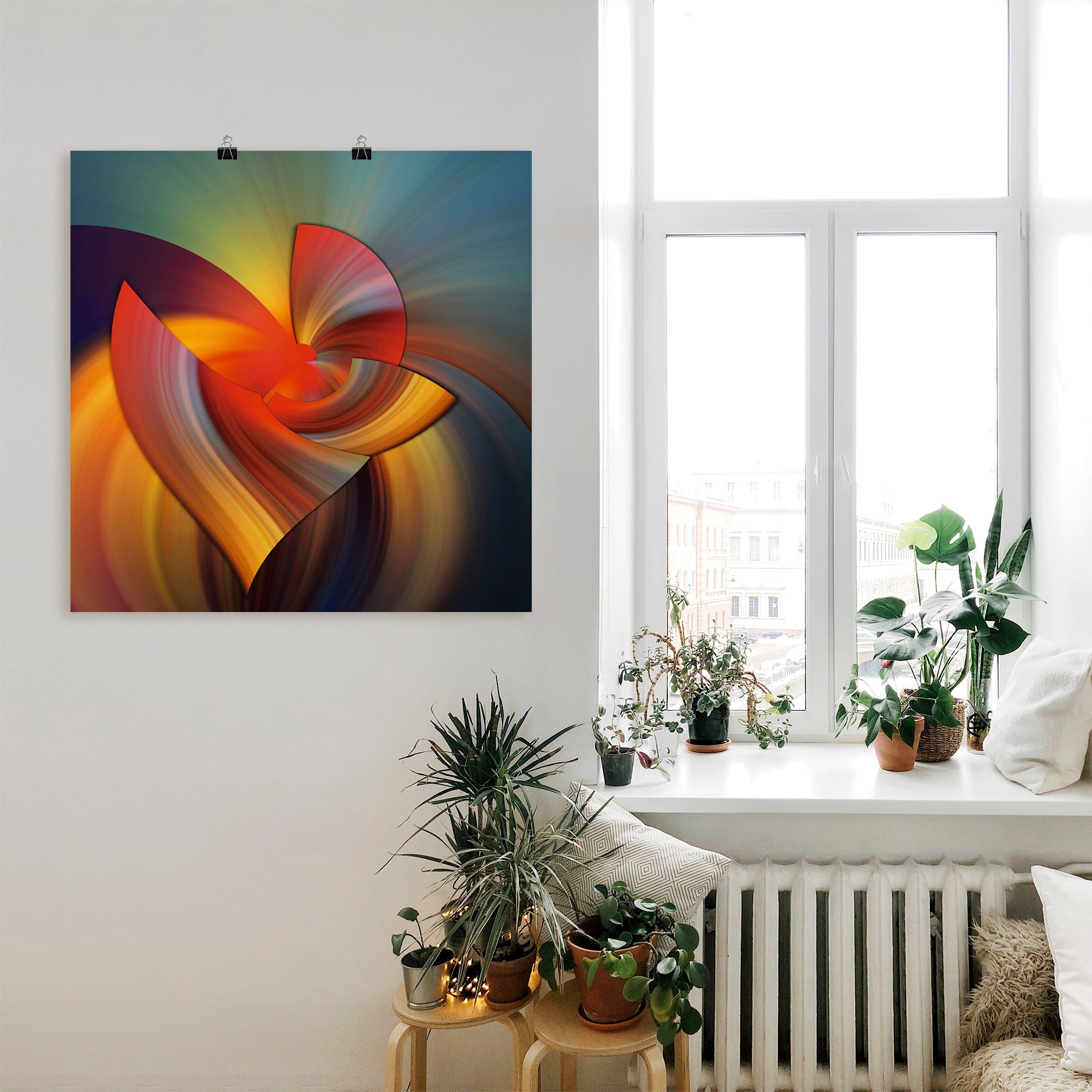 Poster ARTLAND "Abstraktes in bunt", gelb (farbe bild(er): gelb), B:30cm H:30cm, Bilder, Poster, ohne Rahmen 2