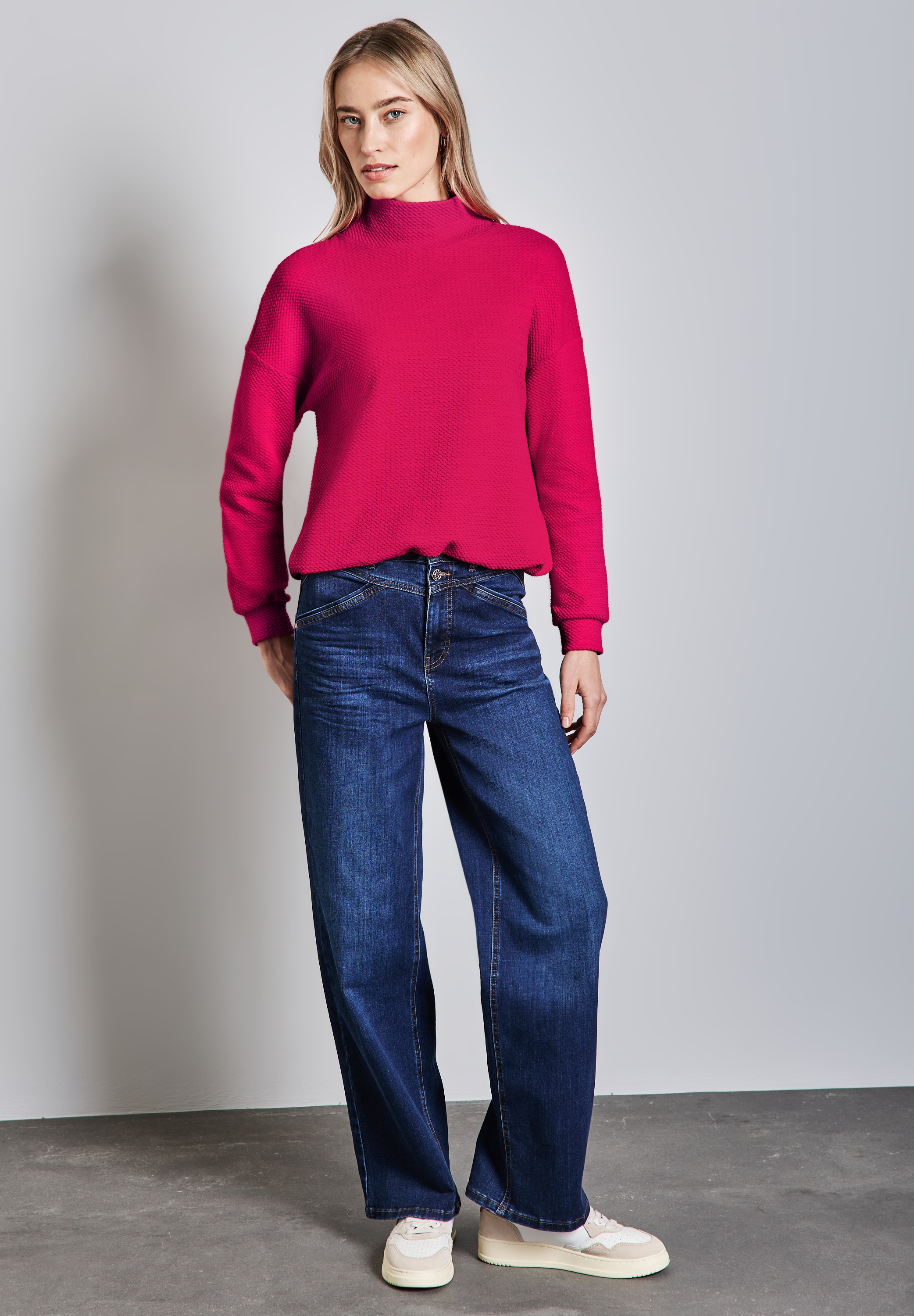 STREET ONE Langarmshirt, mit Tunnelzug am Saum