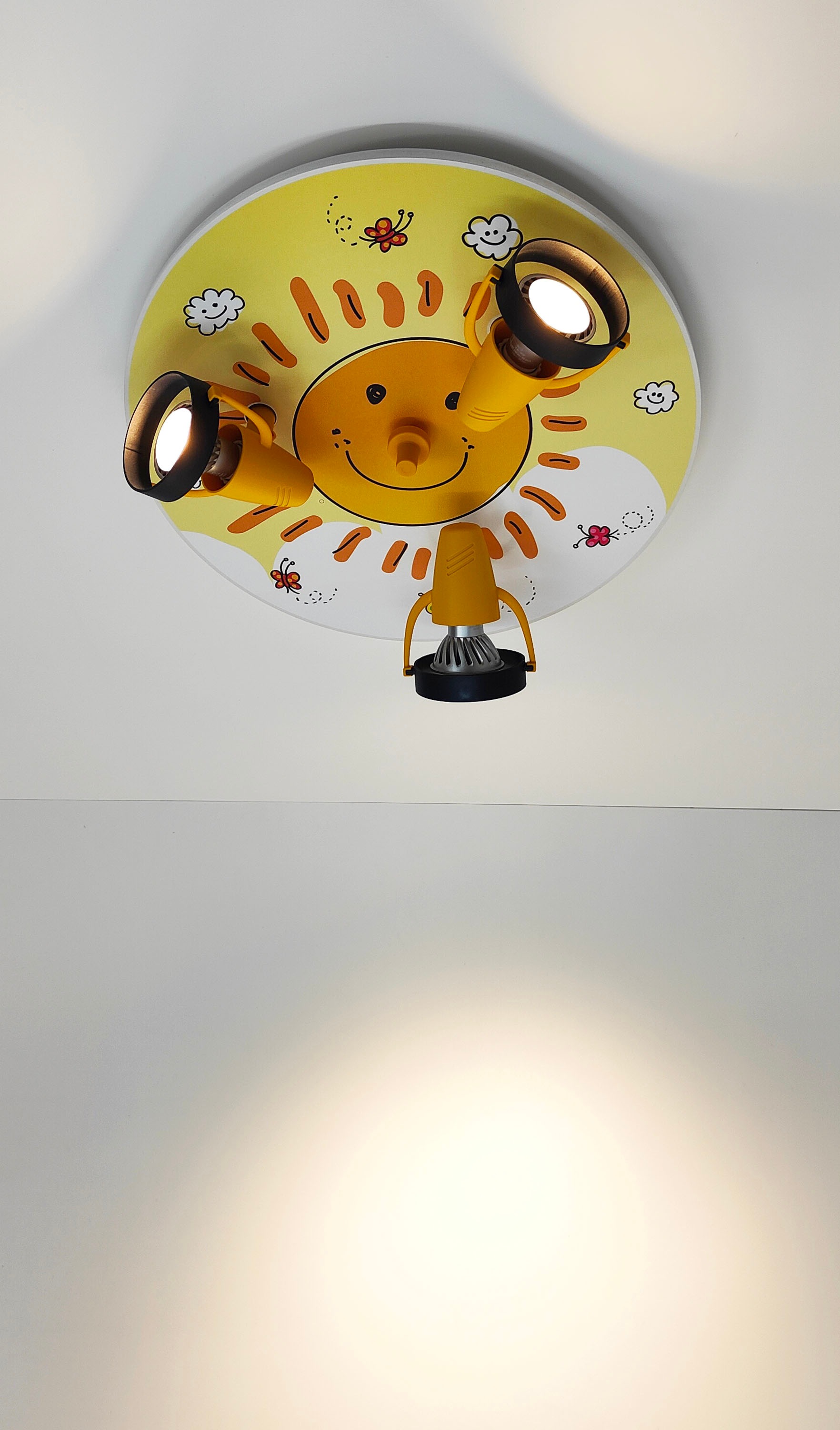 niermann Deckenleuchte »Kinderlampe mit Motiv "Sunny", Strahler für Kinderzimmer« GU10 1 Stk. 3 schwenk- und drehbare Strahler, Made in Germany