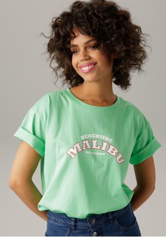 Aniston CASUAL T-Shirt, mit "MALIBU"-Schriftzug aus Folienprint - NEUE KOLLEKTION kaufen