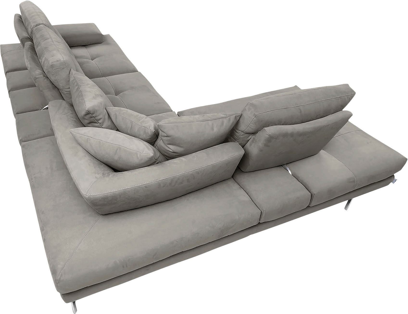 CALIA ITALIA Ecksofa »Toby Wing, L-Form, Designsofa mit sensationellem Sitzkomfort«, Sitztiefenverstell.,wahlw. mit Kissen-Set, Füße chrom glänzend