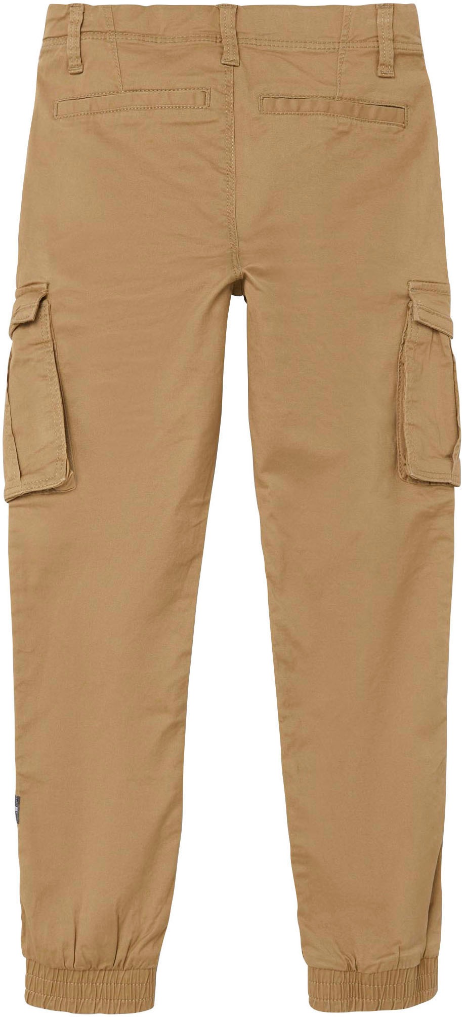 Cargohose NAME IT "NKMRYAN – für Jungen mit verstellbarem Bund und Stretchkomfort", Jungen, Gr. 128, N-Gr, braun (kelp), Twill, Obermaterial: 98% Baumwolle, 2% Elasthan, unifarben, regular fit knöchellang, Hosen Cargohose, unifarben, casual, regular fit,  4