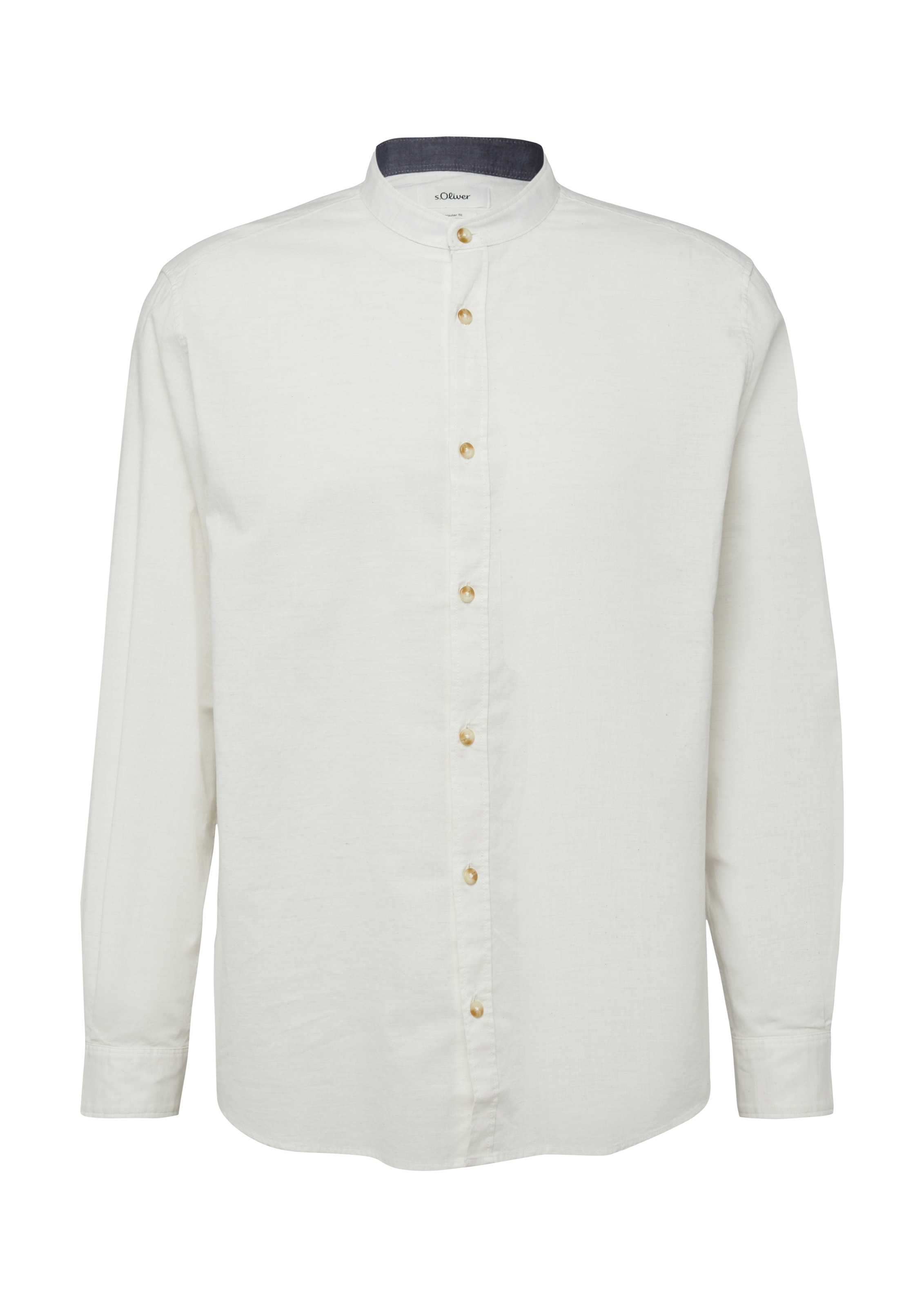 s.Oliver Men Long Sleeve Shirt Ecru XL 2