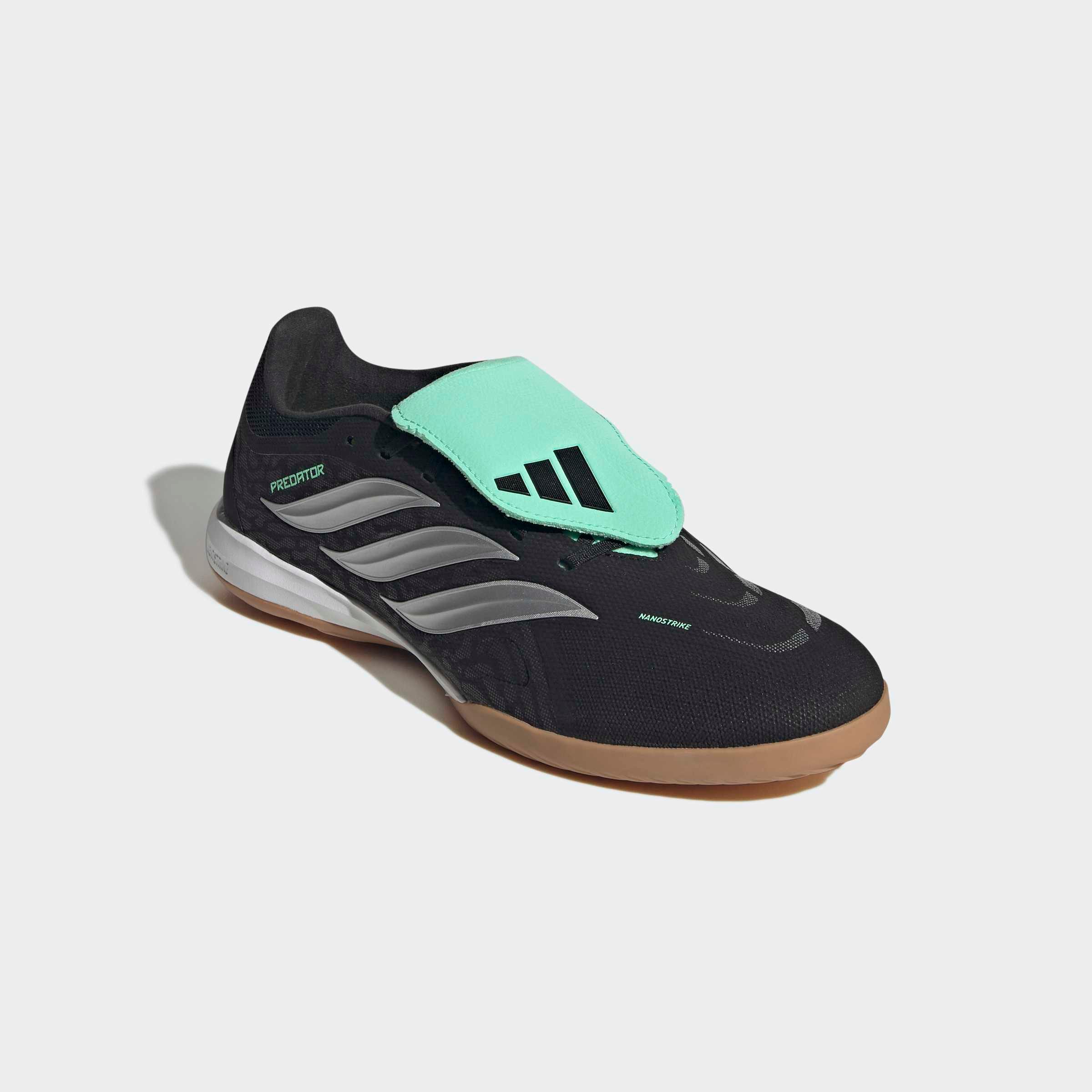 Herren Fußballschuh "PREDATOR LEAGUE, HALLE, UMSCHLAGBARE ZUNGE", ADIDAS PERFORMANCE, Gr. 45, schwarz, Synthetik, Textil, Schuhe, für Hallenboden