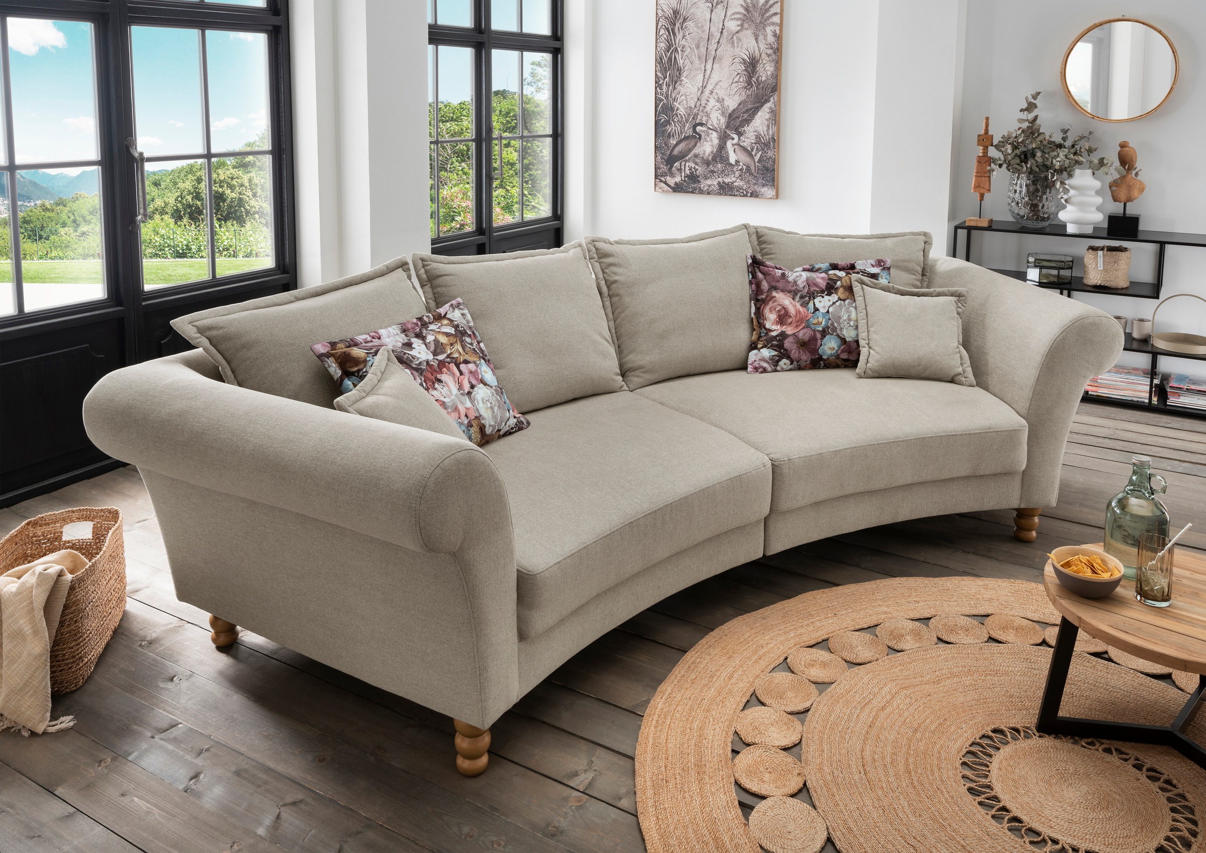 Home affaire Big-Sofa "Tassilo geschwungene Formensprache, bequem, Mega Sof günstig online kaufen