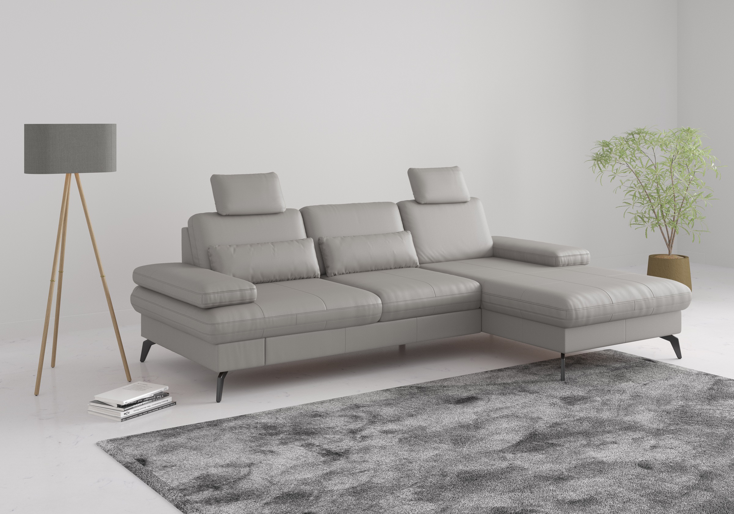 sit&more Ecksofa "Morris L-Form, inkl. Sitztiefenverstellung" wahlweise mit Armteilverstellung, Schlaffunktion & Bettkasten
