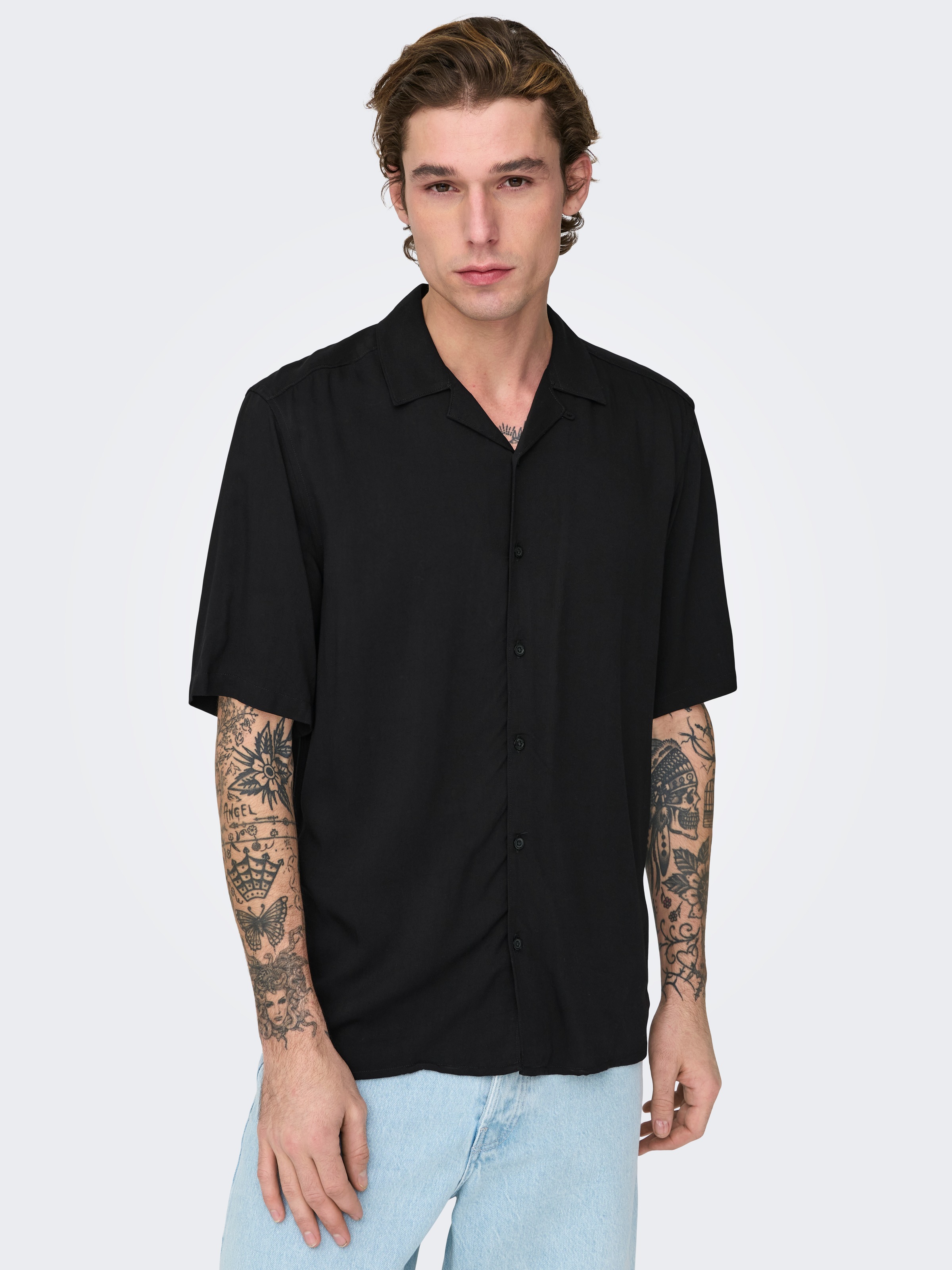 ONLY & SONS Kurzarmhemd »ONSDASH LIFE REG VISC RES SS SHIRT«