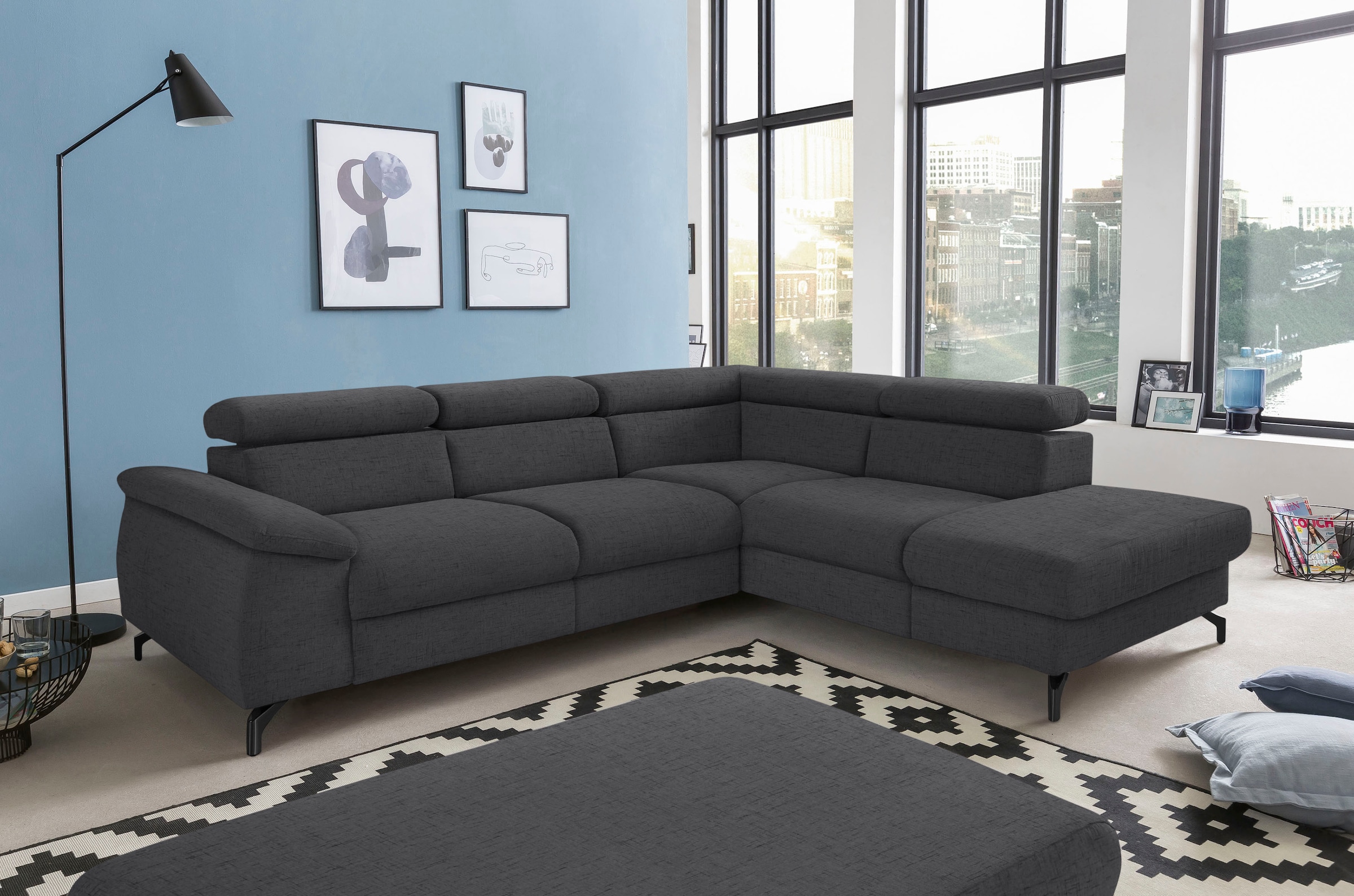 COTTA Ecksofa "Komaris L-Form", mit Kopfteilverstellung, wahlweise mit Bett günstig online kaufen