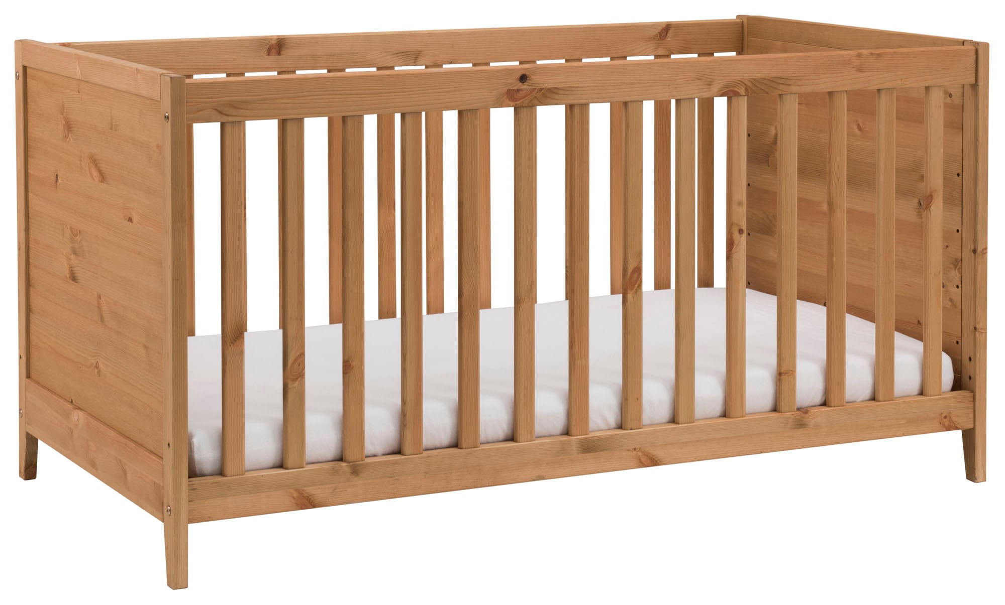 Lüttenhütt Babymöbel-Set »Solvita«, (Bett 70x140cm, Kleiderschrank 2trg, Kommode, Wickelaufsatz, Wandregal), Babyzimmer Komplett Set, Kiefer massiv