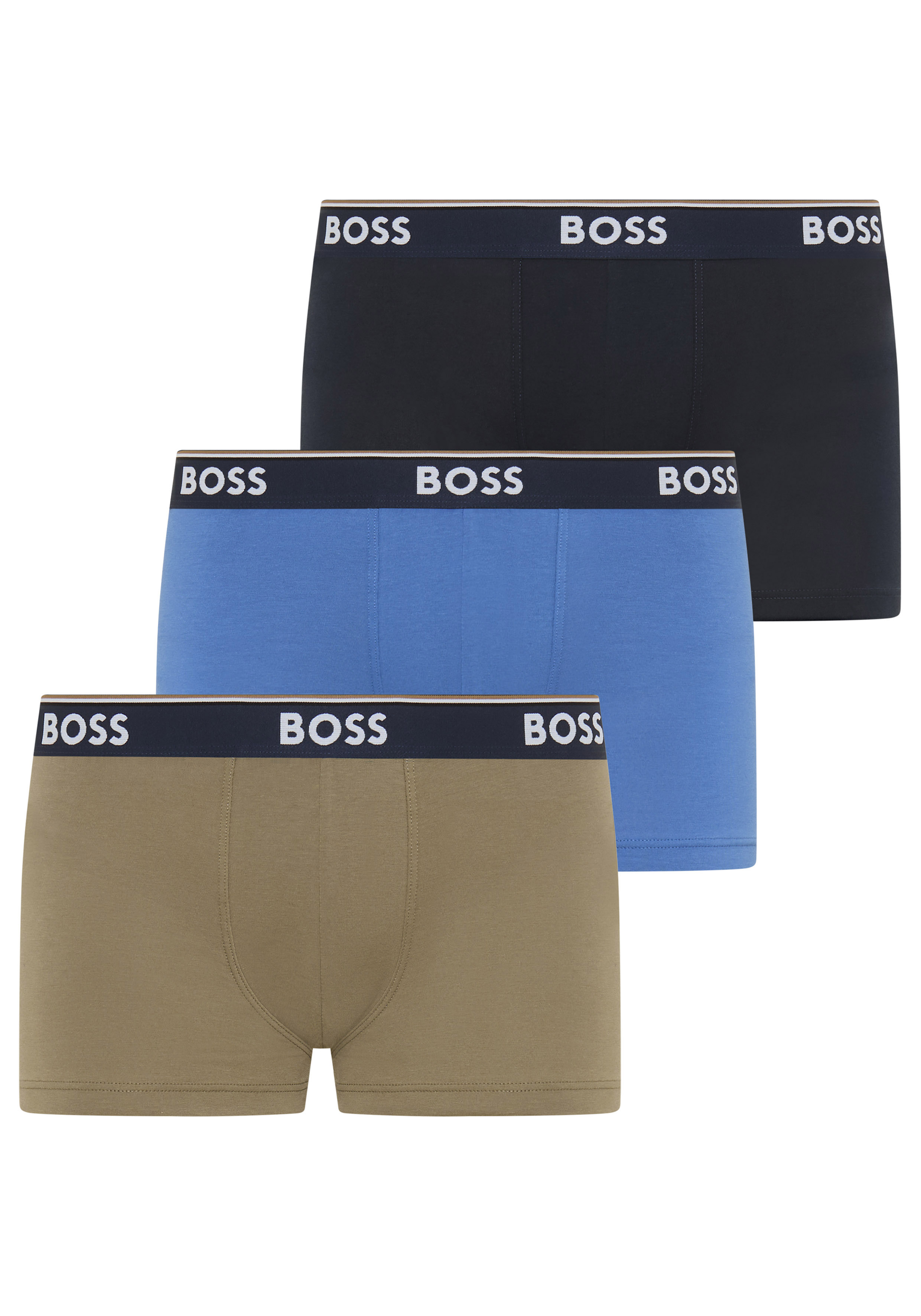 BOSS Packung, 3 Stk. aus Stretch-Baumwolle mit Logo-Bund, mittlere Bundhöhe