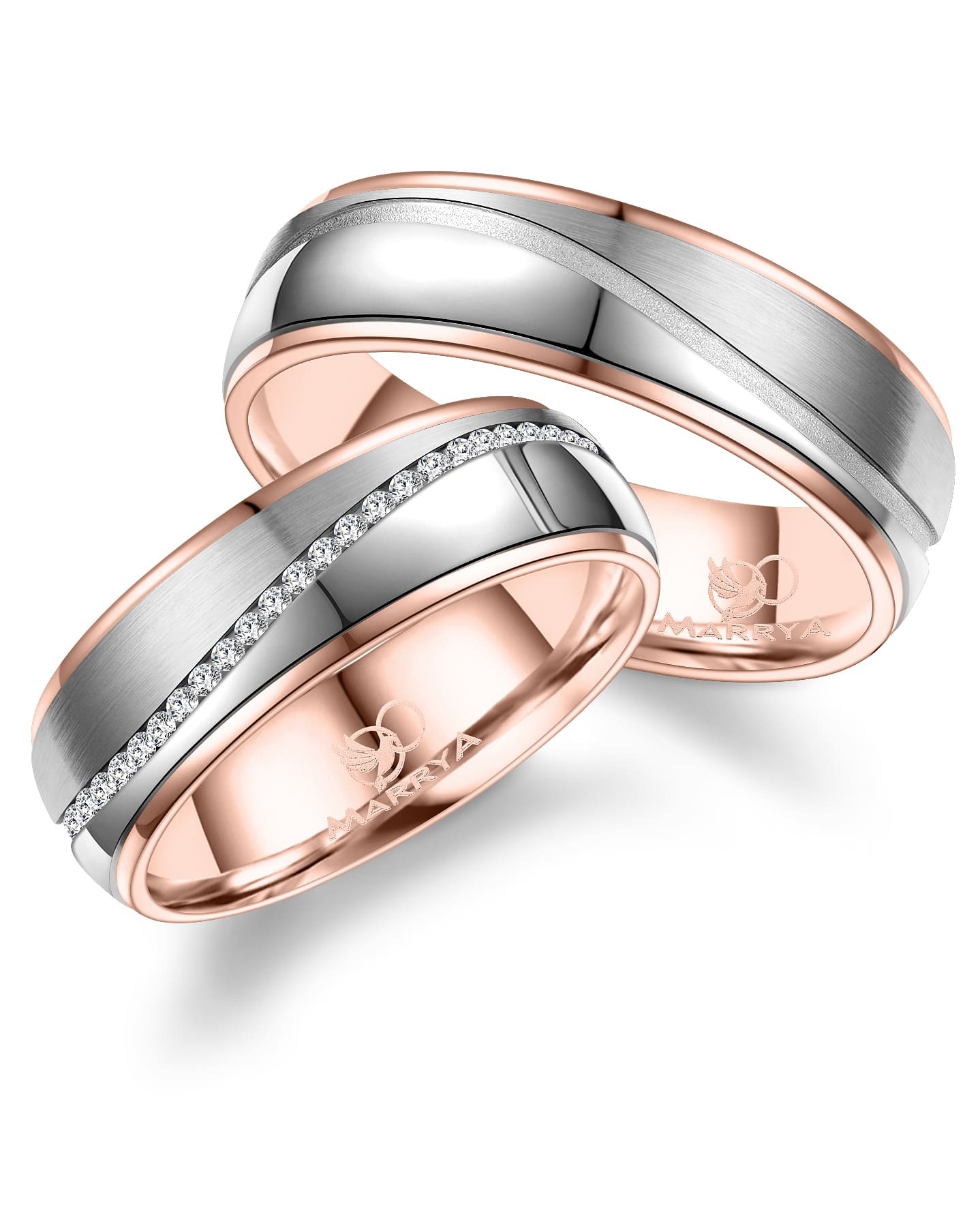Marrya Verlobungsring »Edelstahl Ringe Trauringe Eheringe Partnerringe«