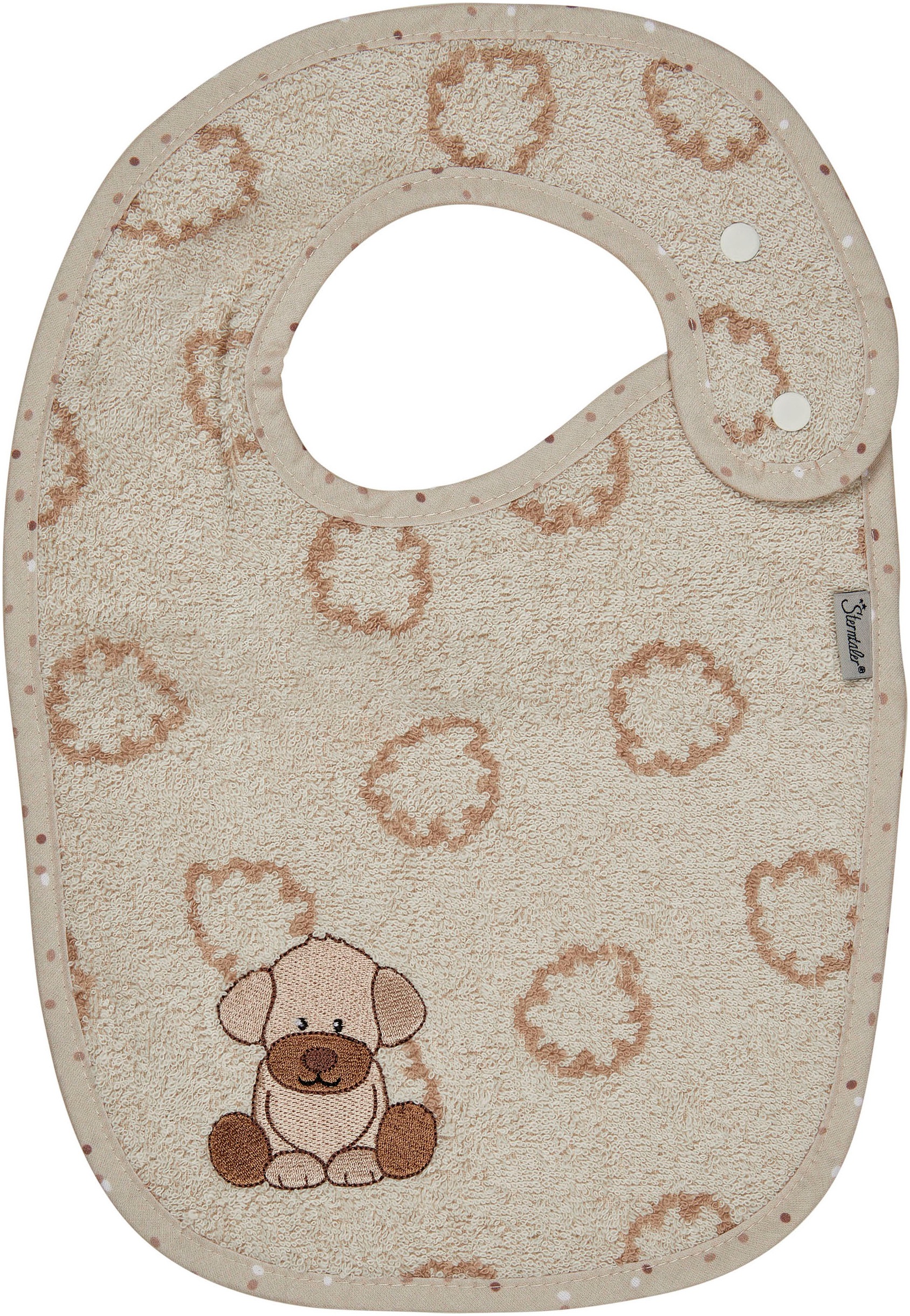 STERNTALER Baby Lätzchen "Hund Lucky", beige, Baumwolle, Lätzchen