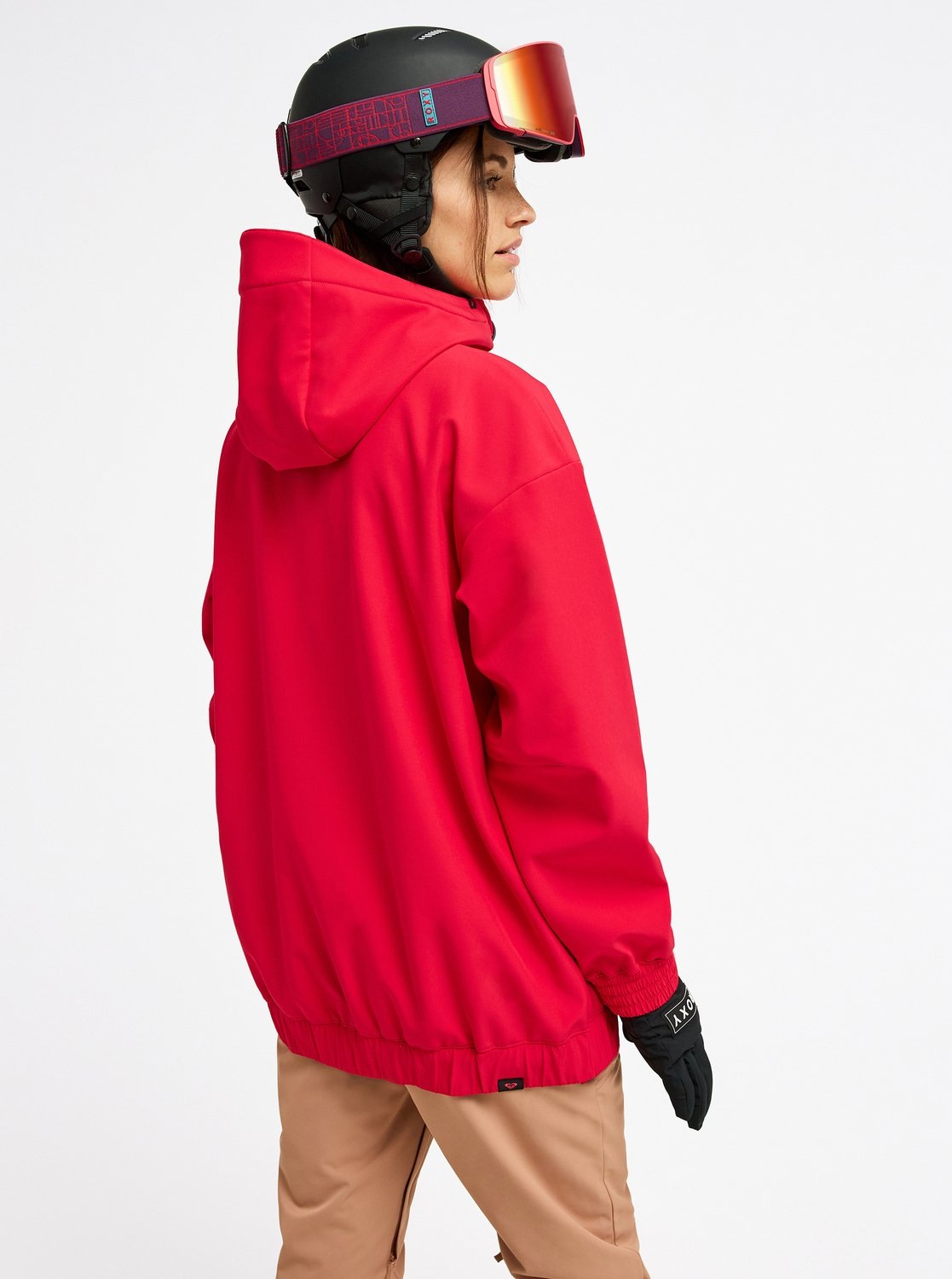 Roxy Skijacke »FROSTBLISHORT SLEEVE SOFTSHELL OVERHEAD« mit Kapuze sportlich, aus Polyester und Elasthan, wasserabweisend, windabweisend
