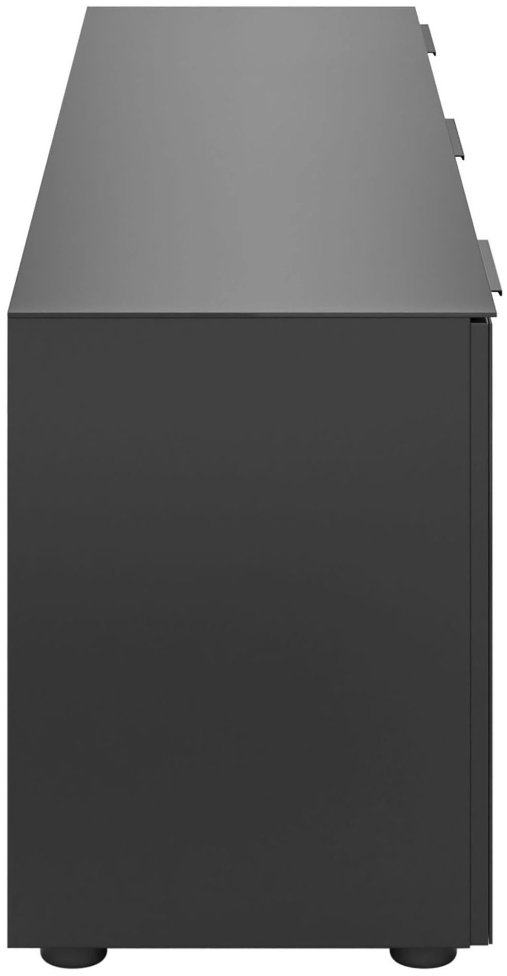 Manjana Möbel Lowboard »mit Chrom oder Schwarz matten Metallgriffen« mit Glasfronten, melaminbeschichtete Oberfläche, Made in Germany