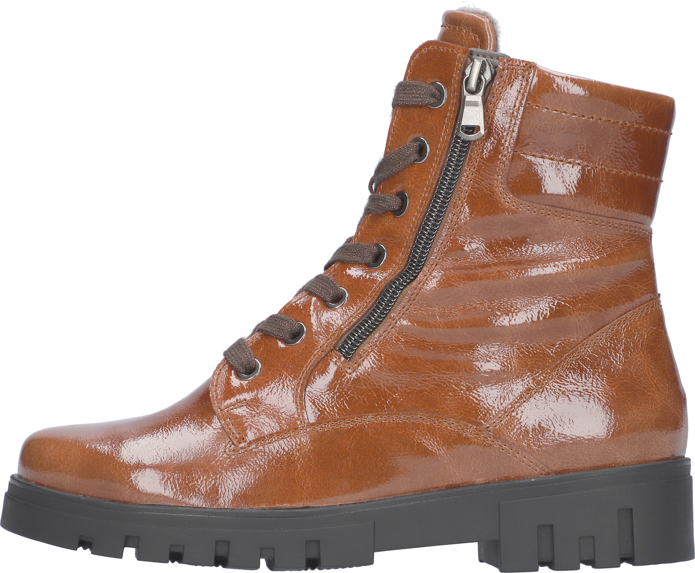 Waldläufer Schnürstiefelette »H-SERENA«, Schnürboots, Lackstiefelette, in Bequemweite G (=weit)