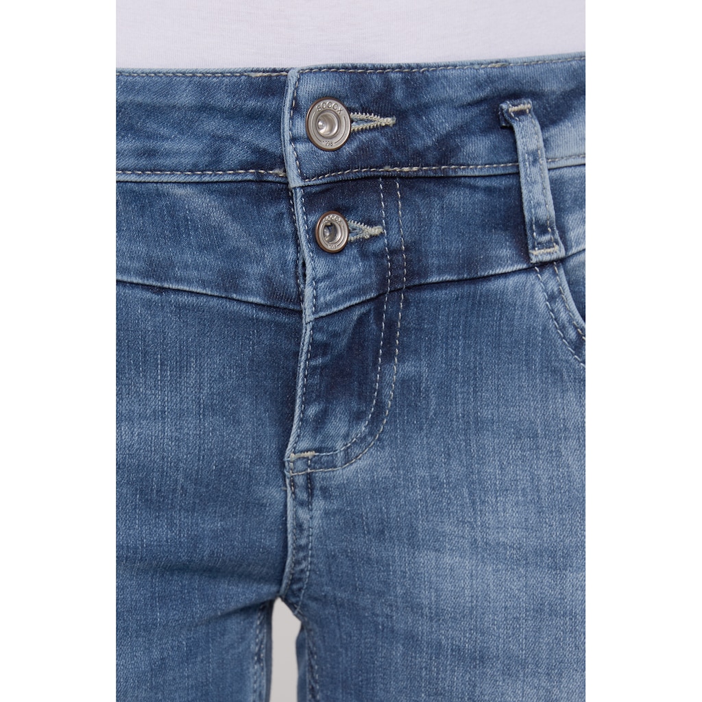 SOCCX Slim-fit-Jeans, mit Bleaching-Effekten