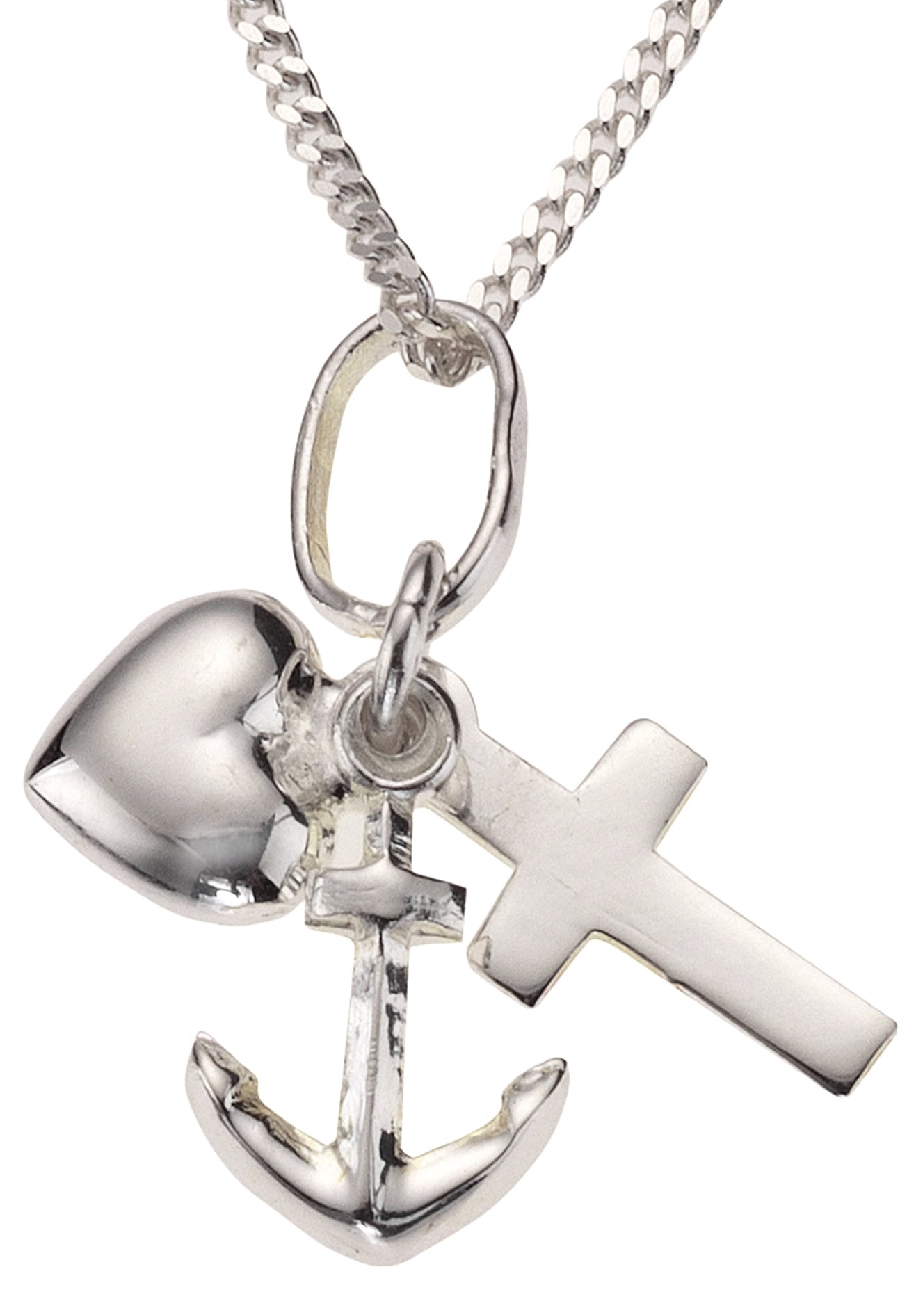 Bruno Banani Kette mit Anhänger »Schmuck Geschenk Silber 925 Halsschmuck  Halskette Ankerkette Glaube«, zu Kleid, Shirt, Jeans, Sneaker! Anlass  Geburtstag Weihnachten für bestellen | BAUR