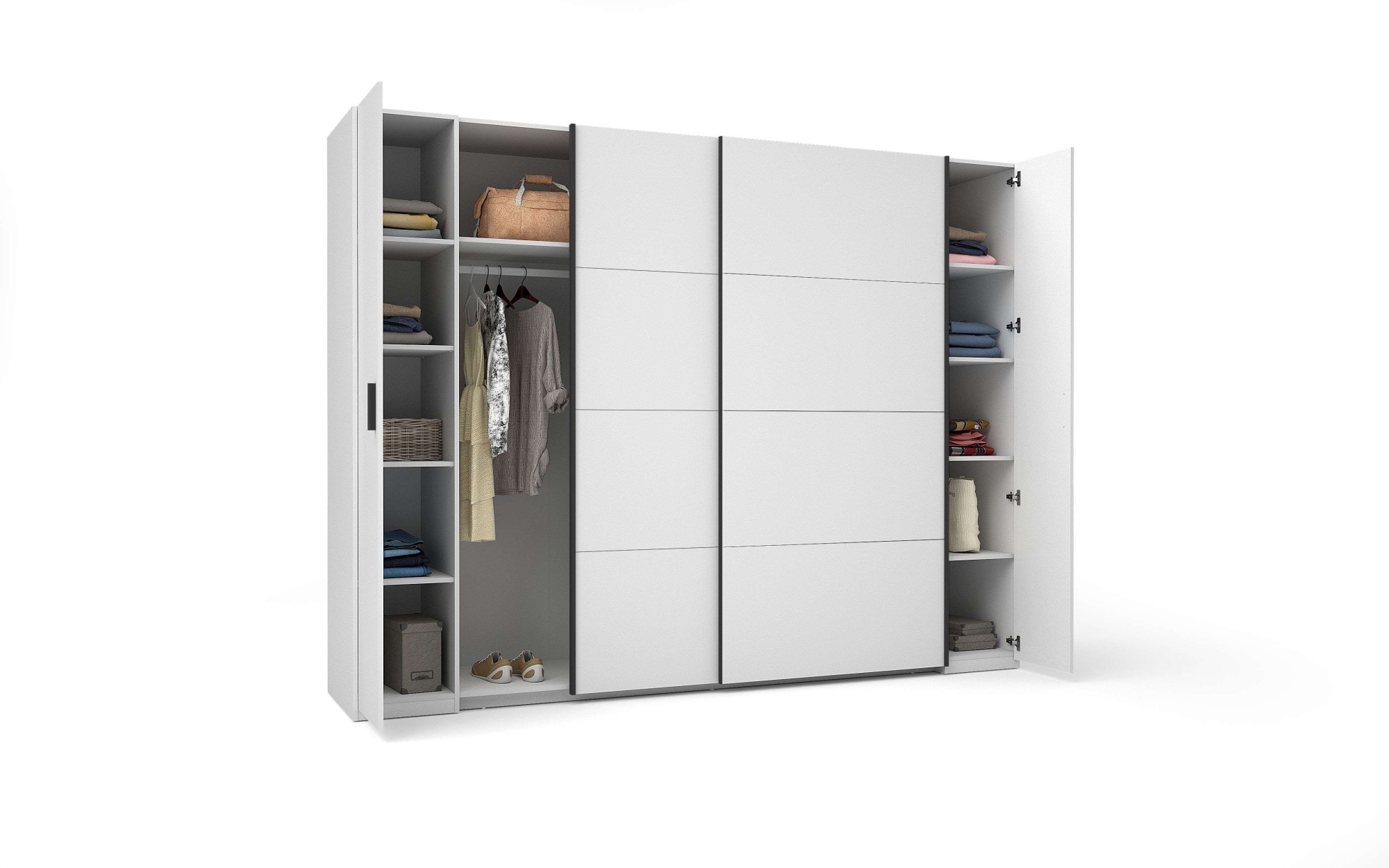INOSIGN Kleiderschrank »Antioch, FSC-zertifiziert, mit Dreh-UND Schiebetüren«, (B/T/H 270/61,4/207cm, inklusive Einlegeböden und Kleiderstangen), mit oder ohne Spiegel und Schubladen - YOUR Choice